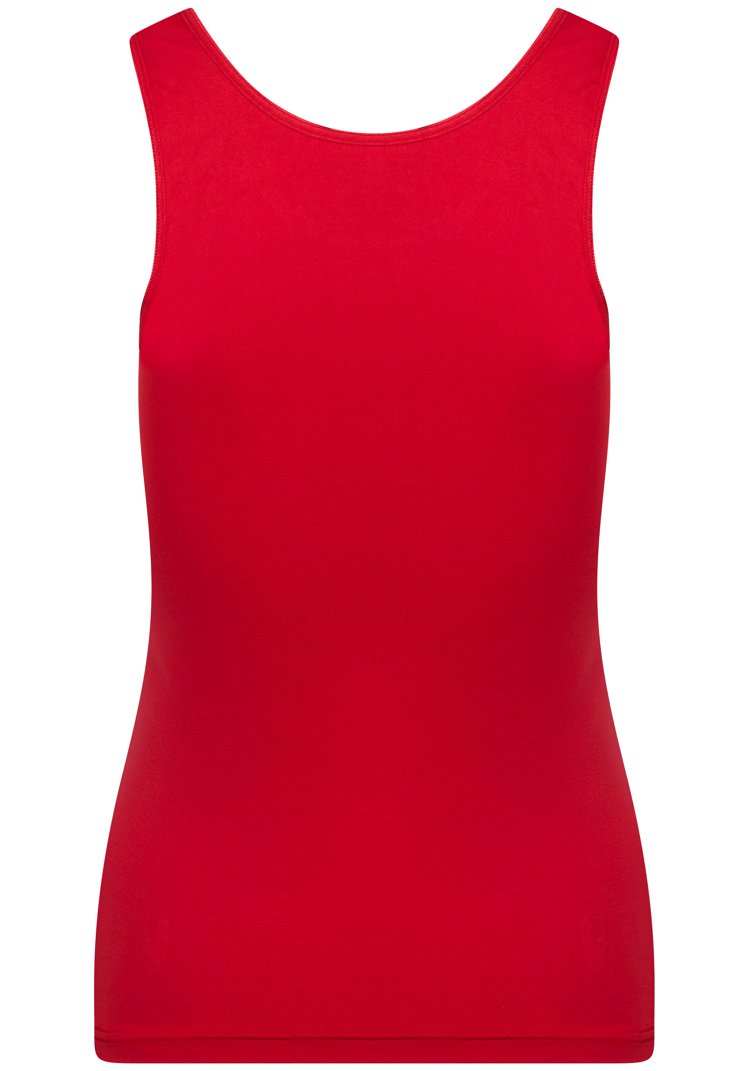 RJ Bodywear Pure Color dames top (1-pack), hemdje met brede banden, donkerrood