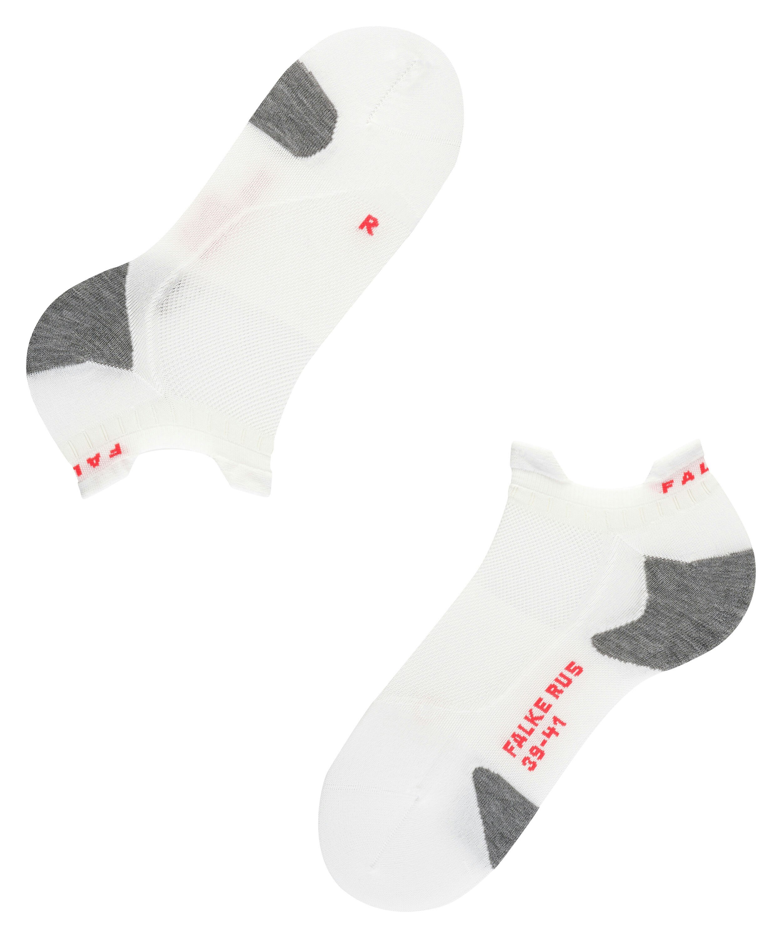 FALKE RU5 Race Invisible heren running kousenvoetjes, wit (white-mix)