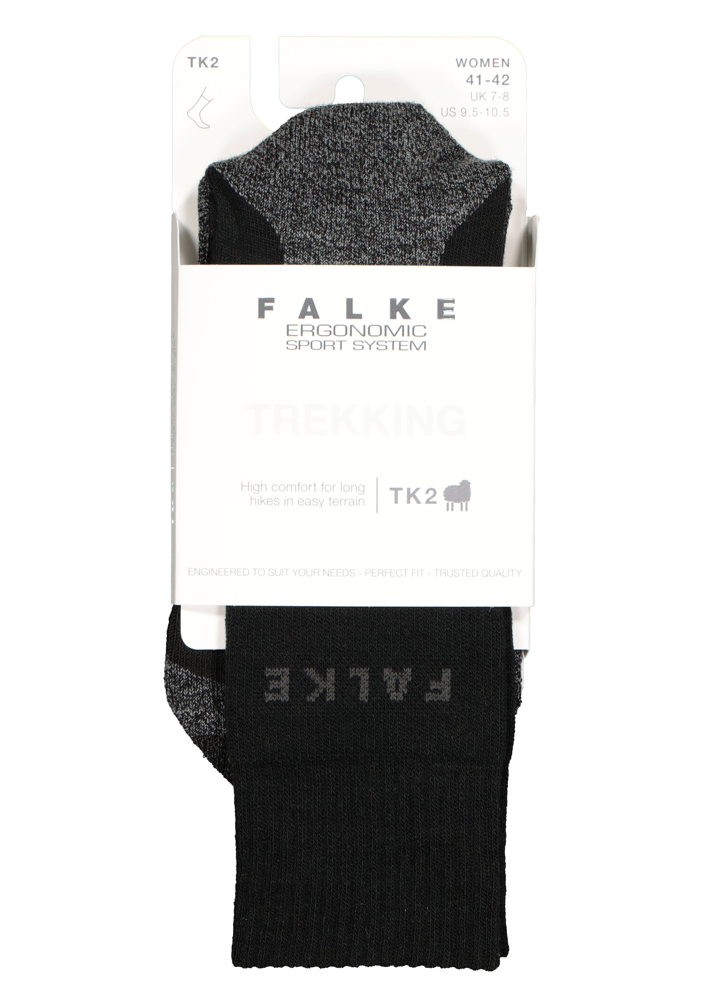 FALKE TK2 dames wandelsokken, zwart (black-mix)