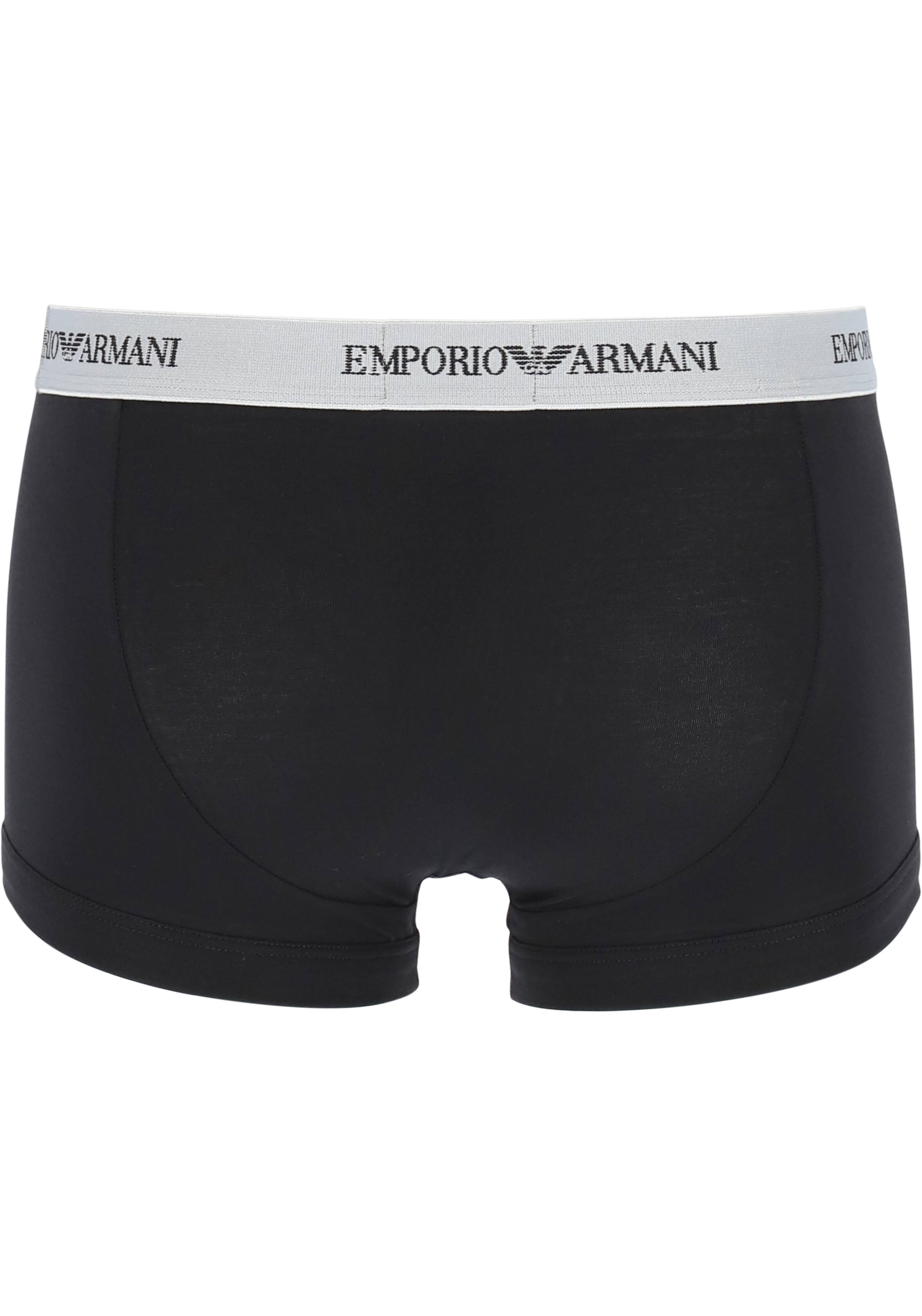 Emporio Armani Trunks Essential Core (3-pack), heren boxers kort, wit, zwart en grijs  