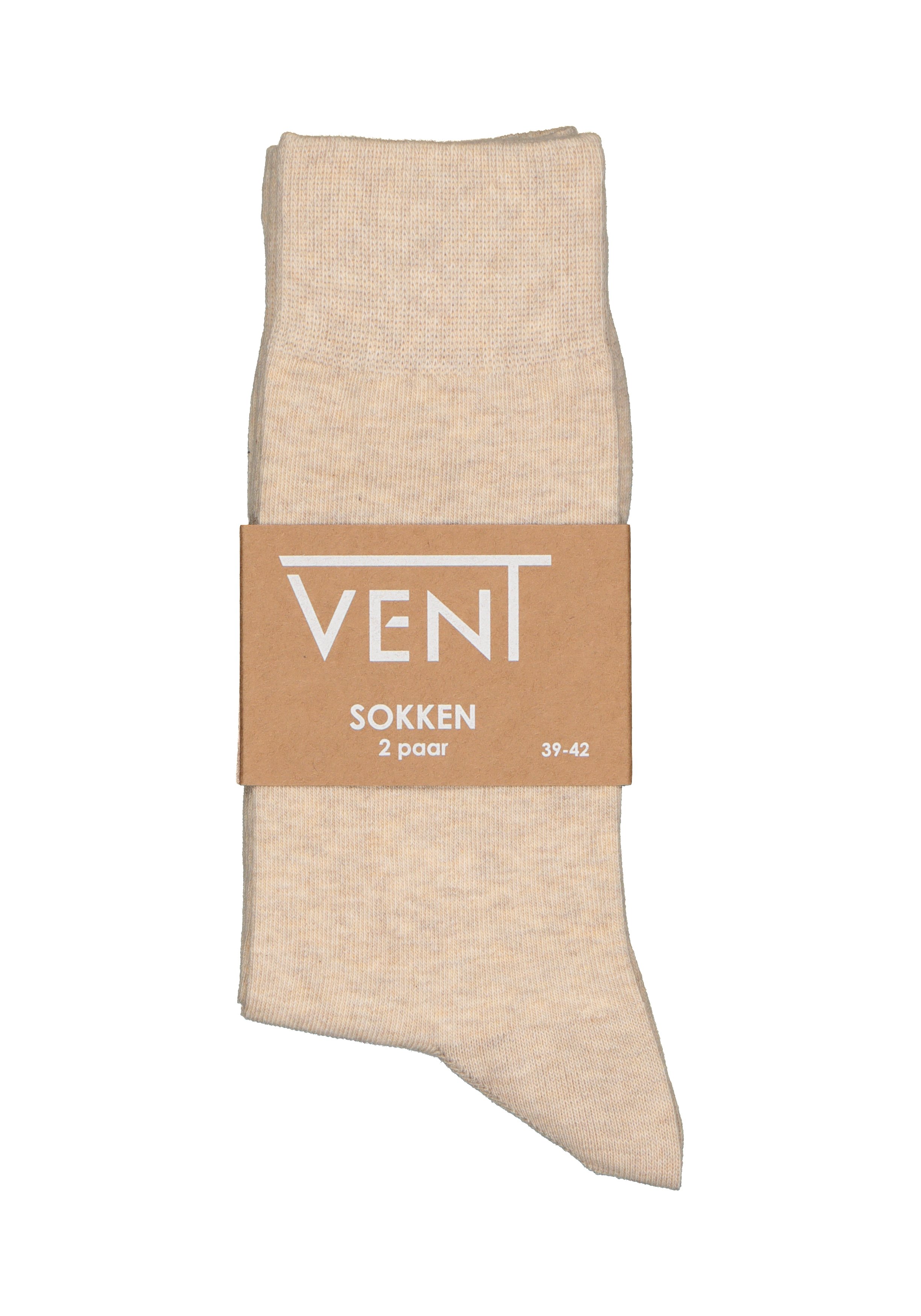 VENT herensokken katoen (2-pack), beige