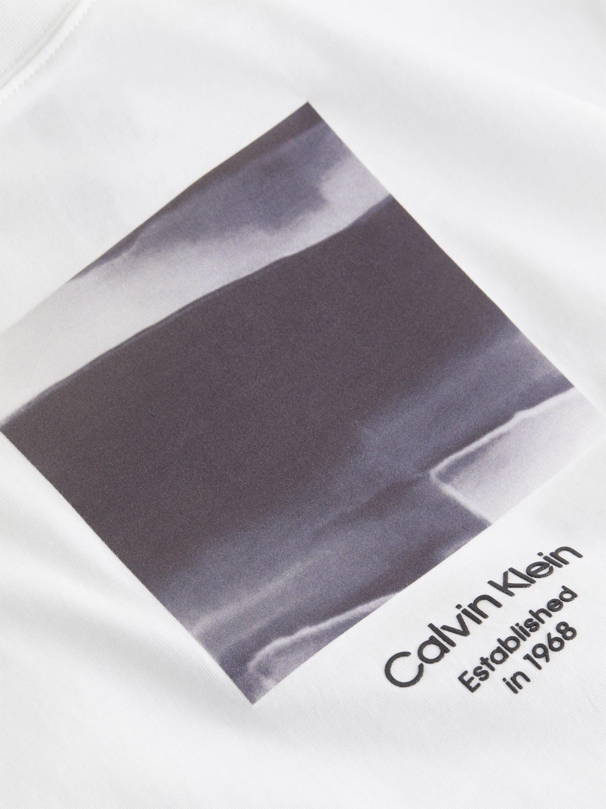 Calvin Klein Diffused Graphic T-shirt, heren T-shirt korte mouw O-hals, wit dessin