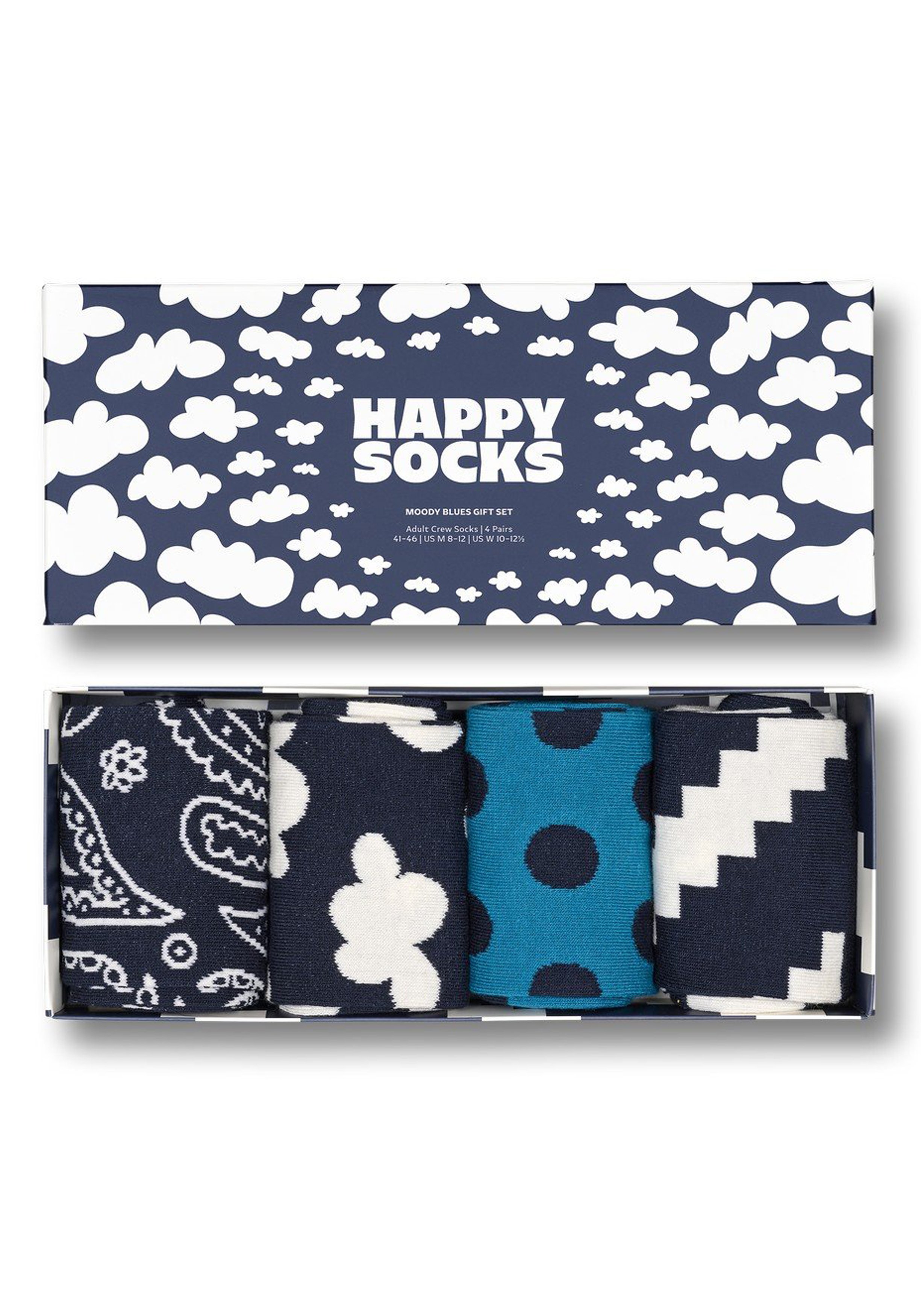 Happy Socks Moody Blues Socks Gift Set (4-pack), unisex sokken in cadeauverpakking