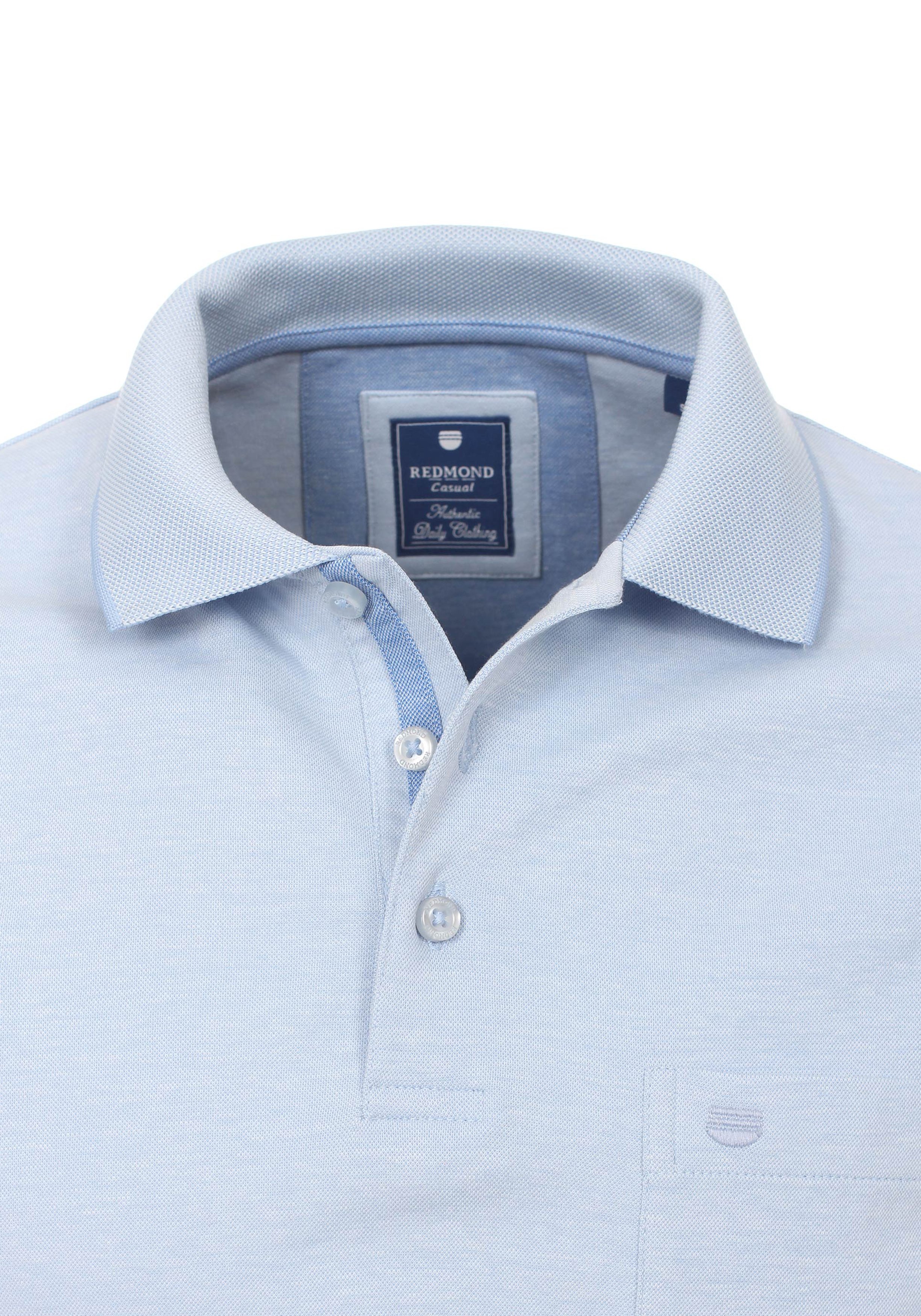 Redmond regular fit poloshirt, lichtblauw melange