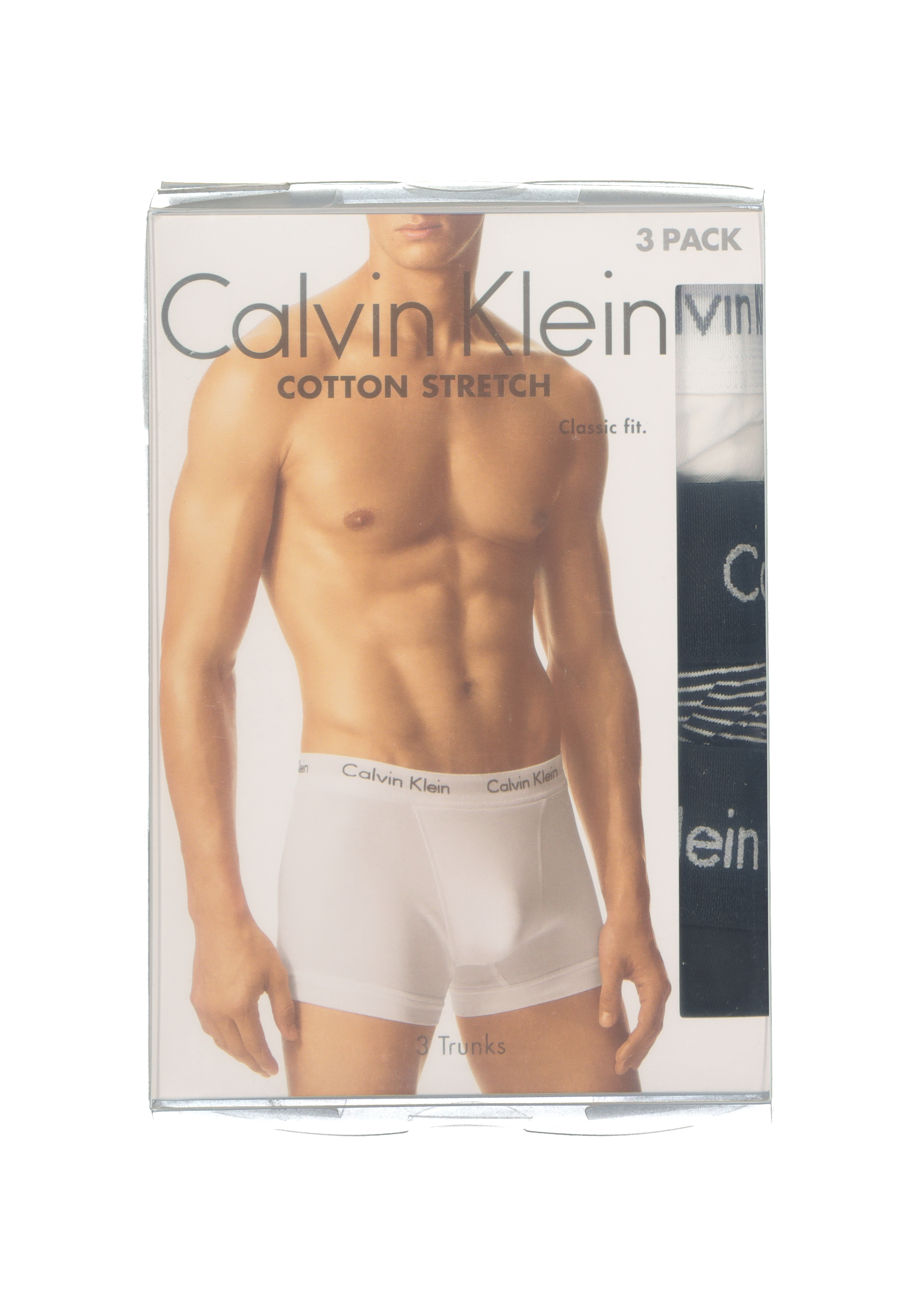 Calvin Klein trunks (3-pack), heren boxers normale lengte, zwart, wit en gestreept