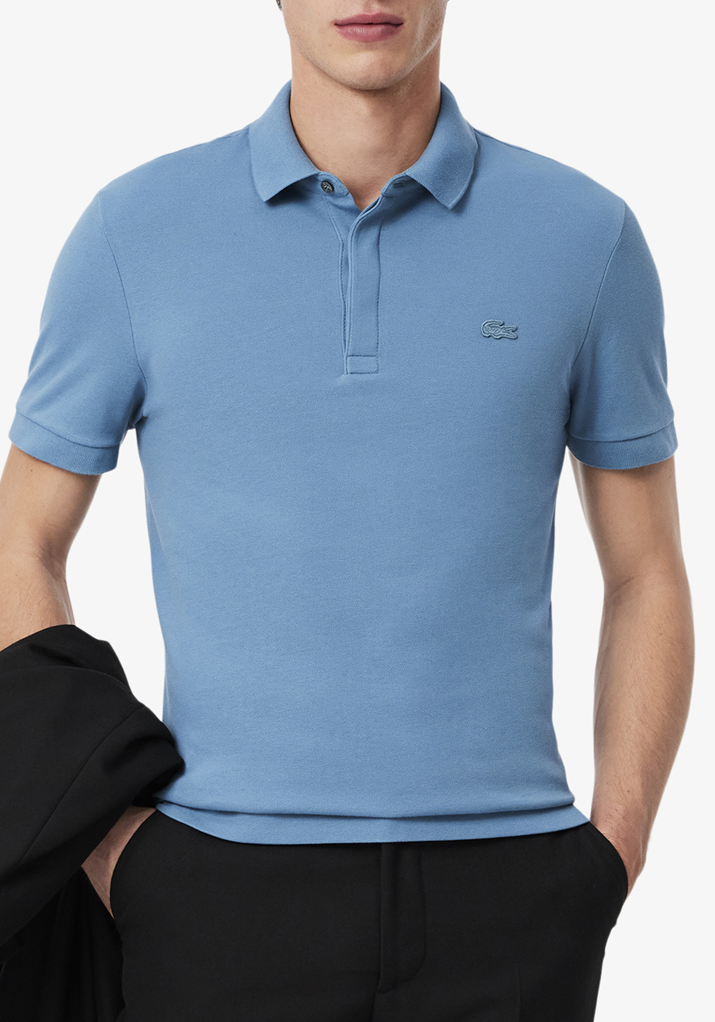 Lacoste Paris Stretch Pique Polo Regular Fit, leisteen blauw grijs