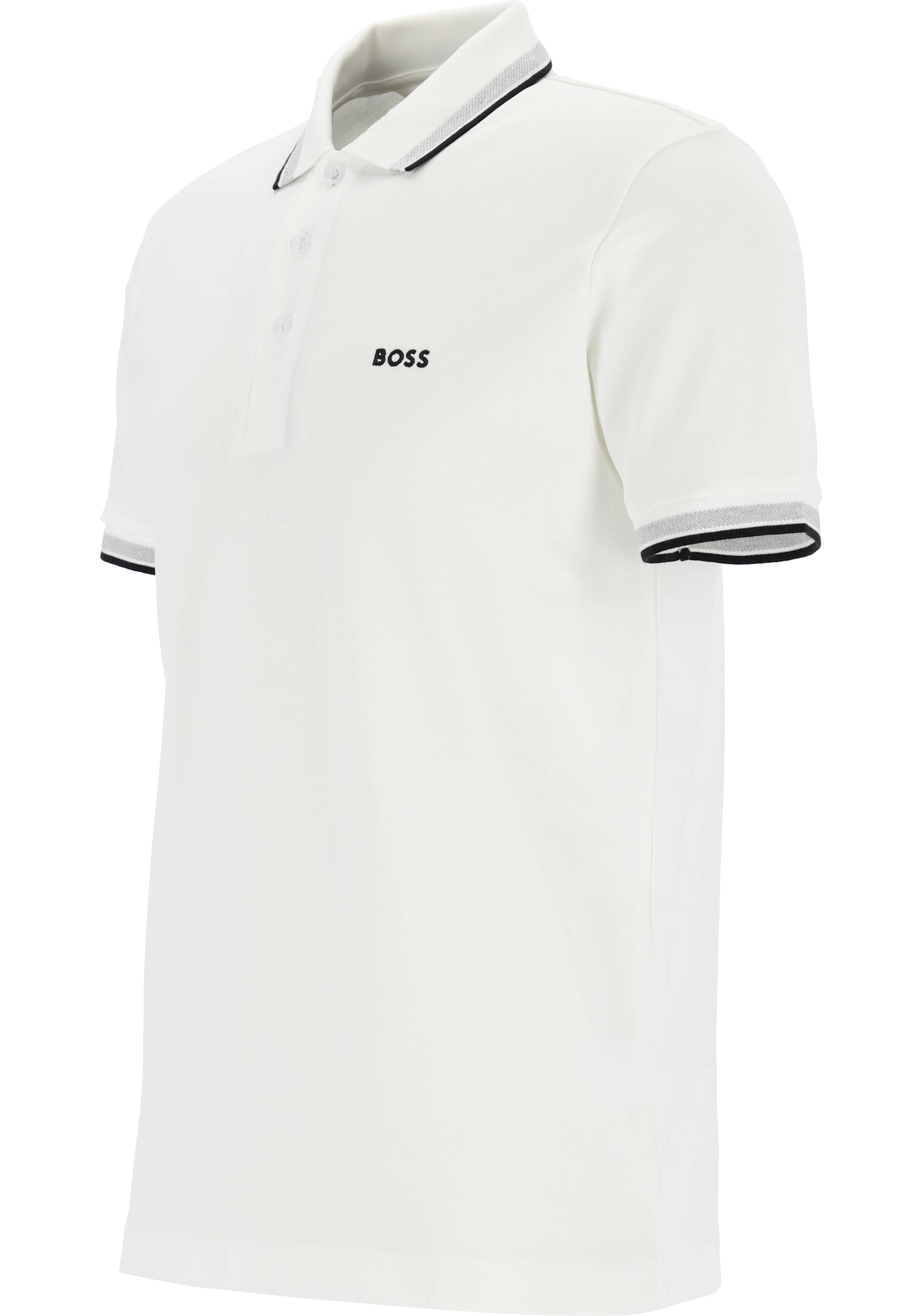 HUGO BOSS Paddy regular fit polo, heren polo korte mouw, wit (contrast)