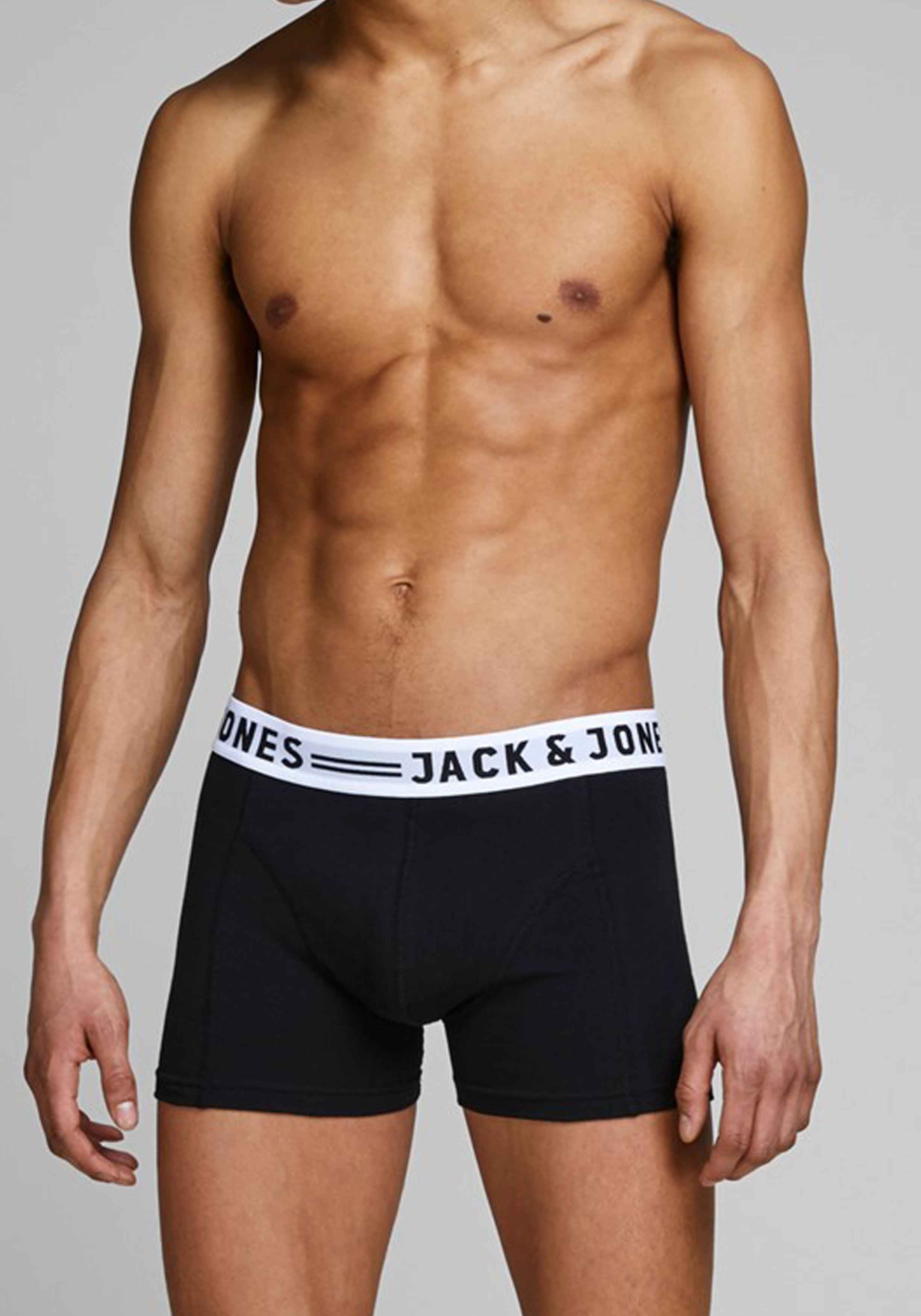 Jack & Jones heren boxers Sense trunks (3-pack), zwart - wit - grijs