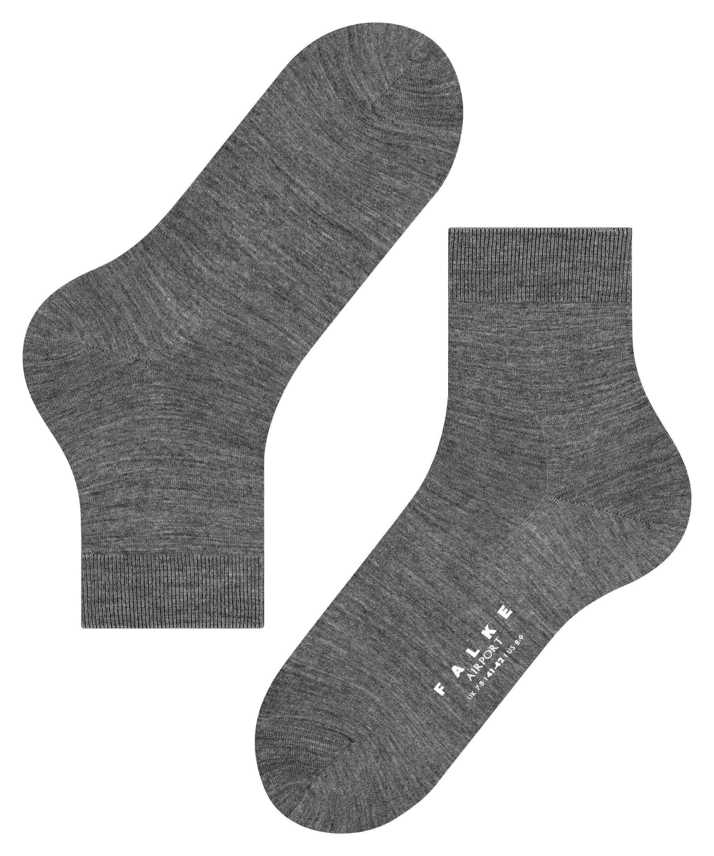 FALKE Airport herensokken (kort model),  grijs (dark grey)