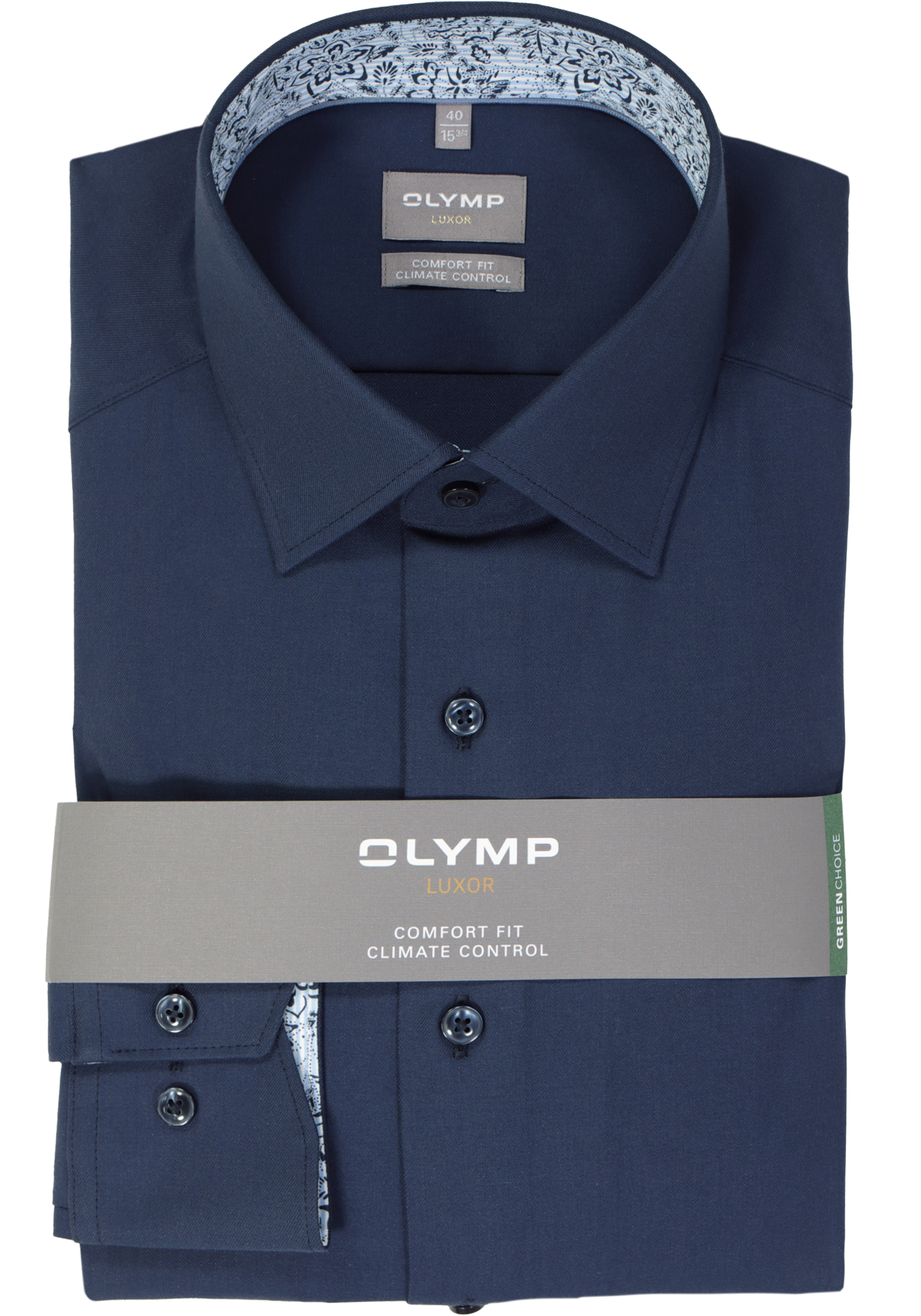 OLYMP comfort fit overhemd, twill, marine blauw