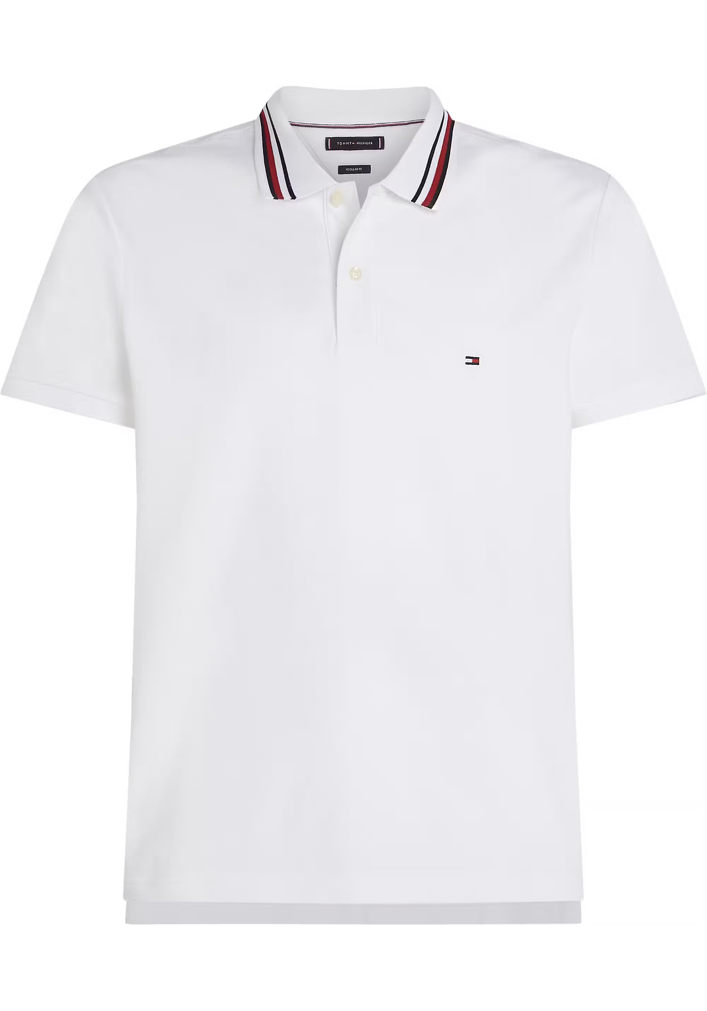 Tommy Hilfiger RWB Collar Regular Polo, heren poloshirt, wit