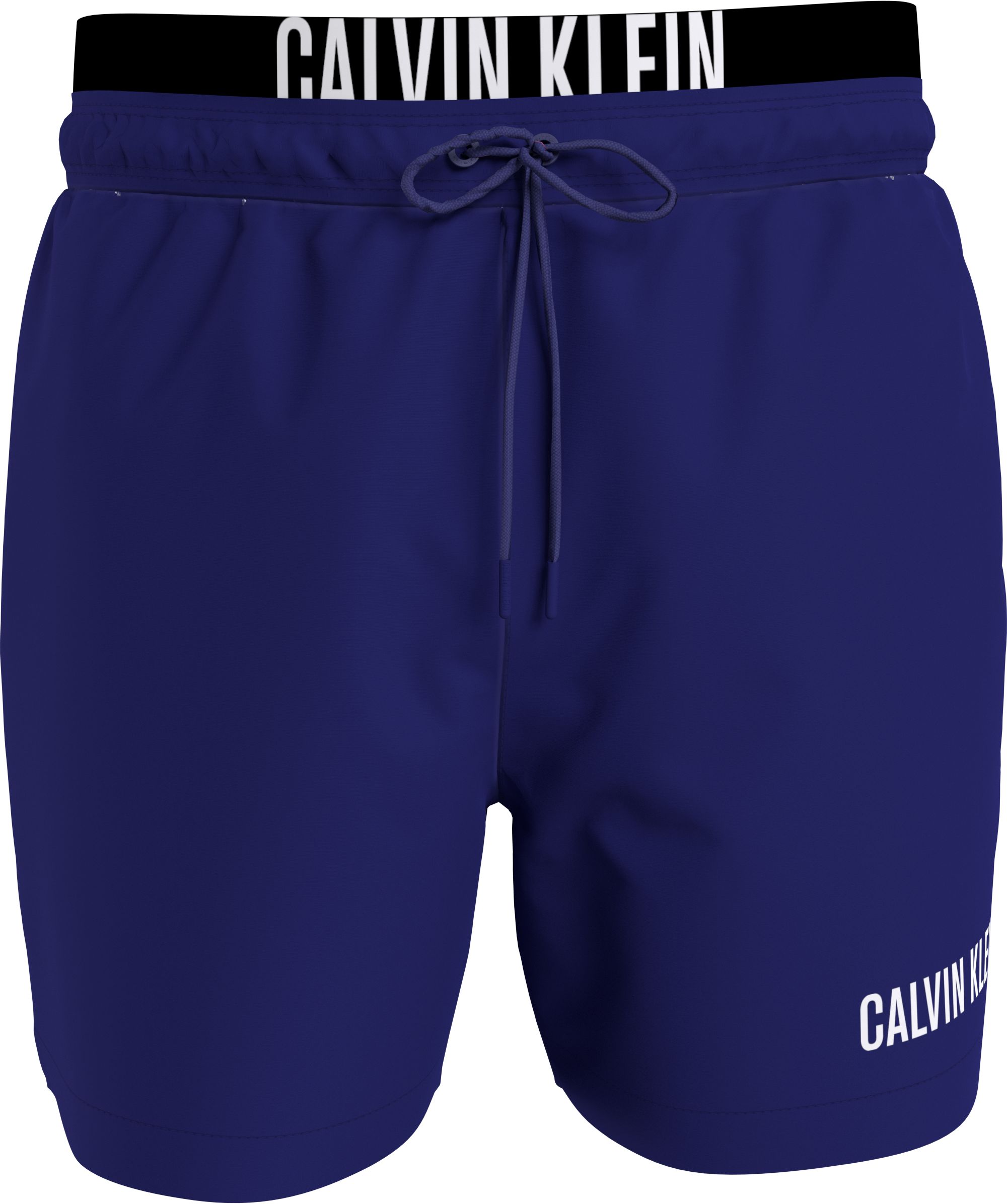 Calvin Klein Medium Drawstring double waistband swimshort, heren zwembroek, donker kobaltblauw