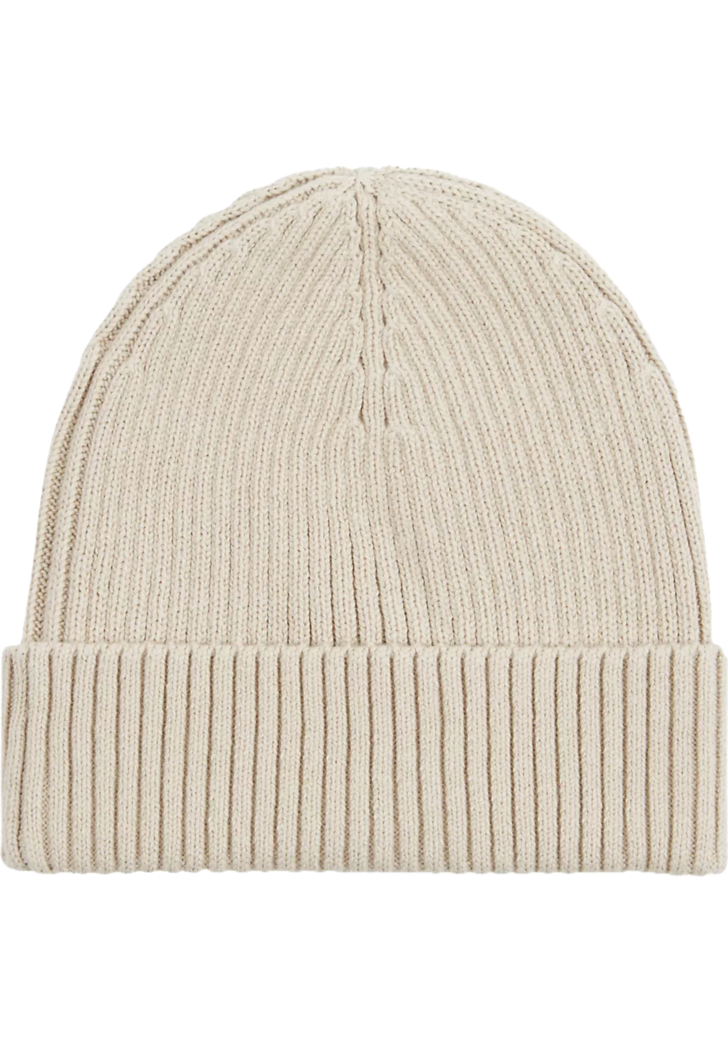 Calvin Klein muts, classic cotton rib beanie, beige