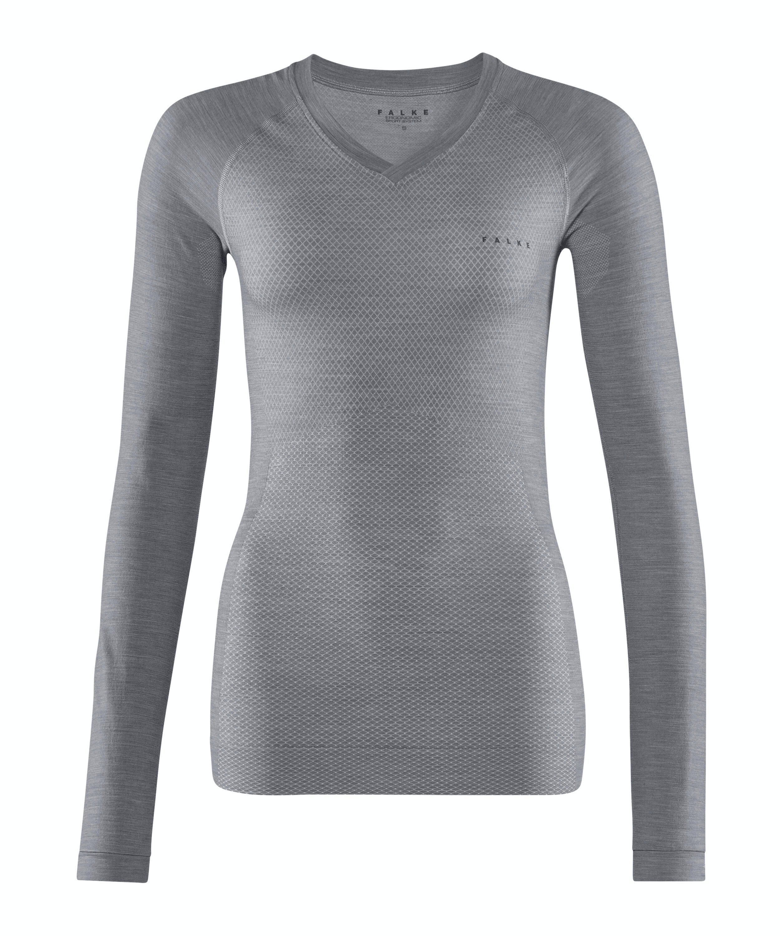 FALKE dames lange mouw shirt Wool-Tech Light, thermoshirt, grijs (grey-heather)