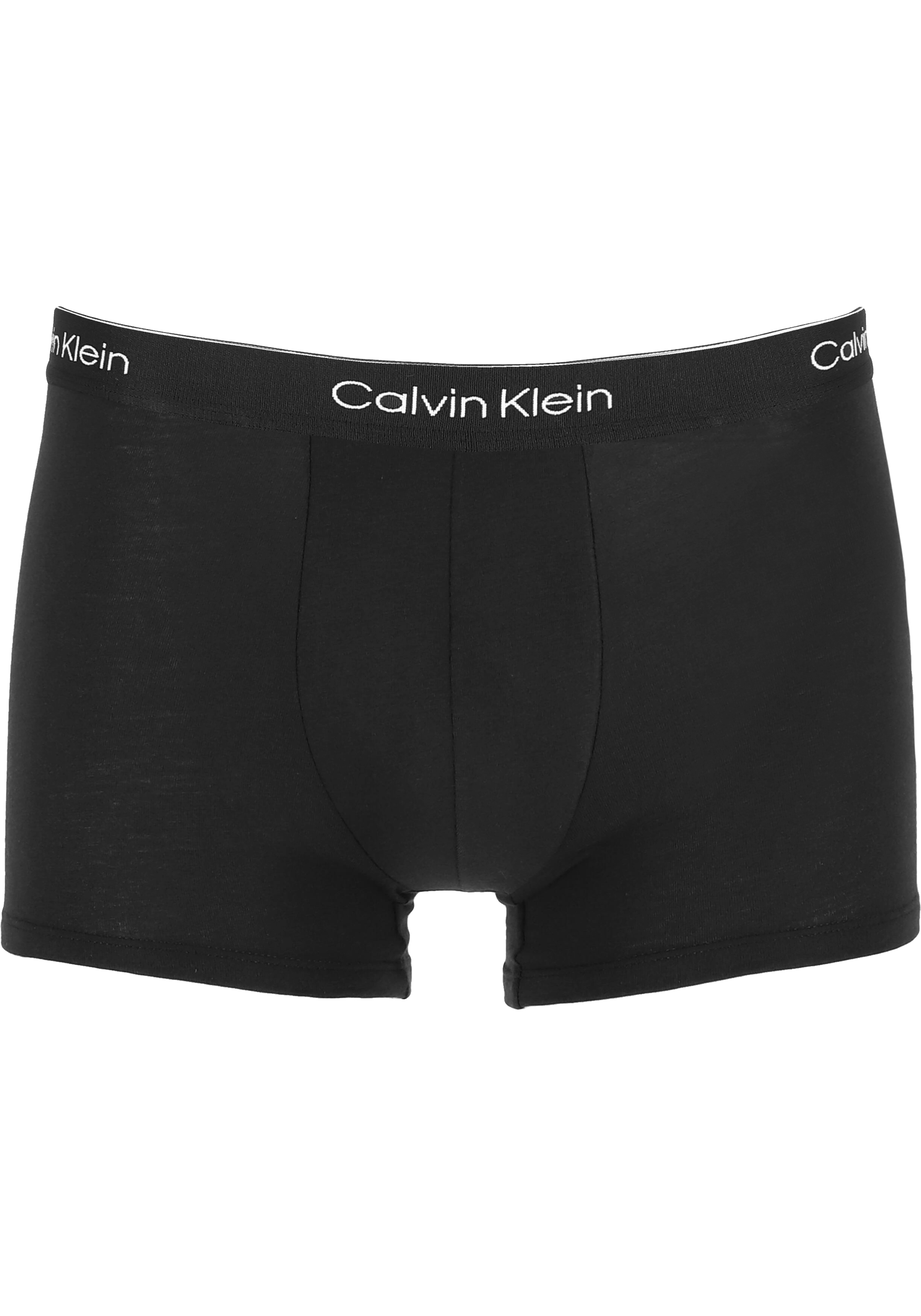 Calvin Klein Trunks (5-pack), heren boxers normale lengte, zwart met zwarte tailleband