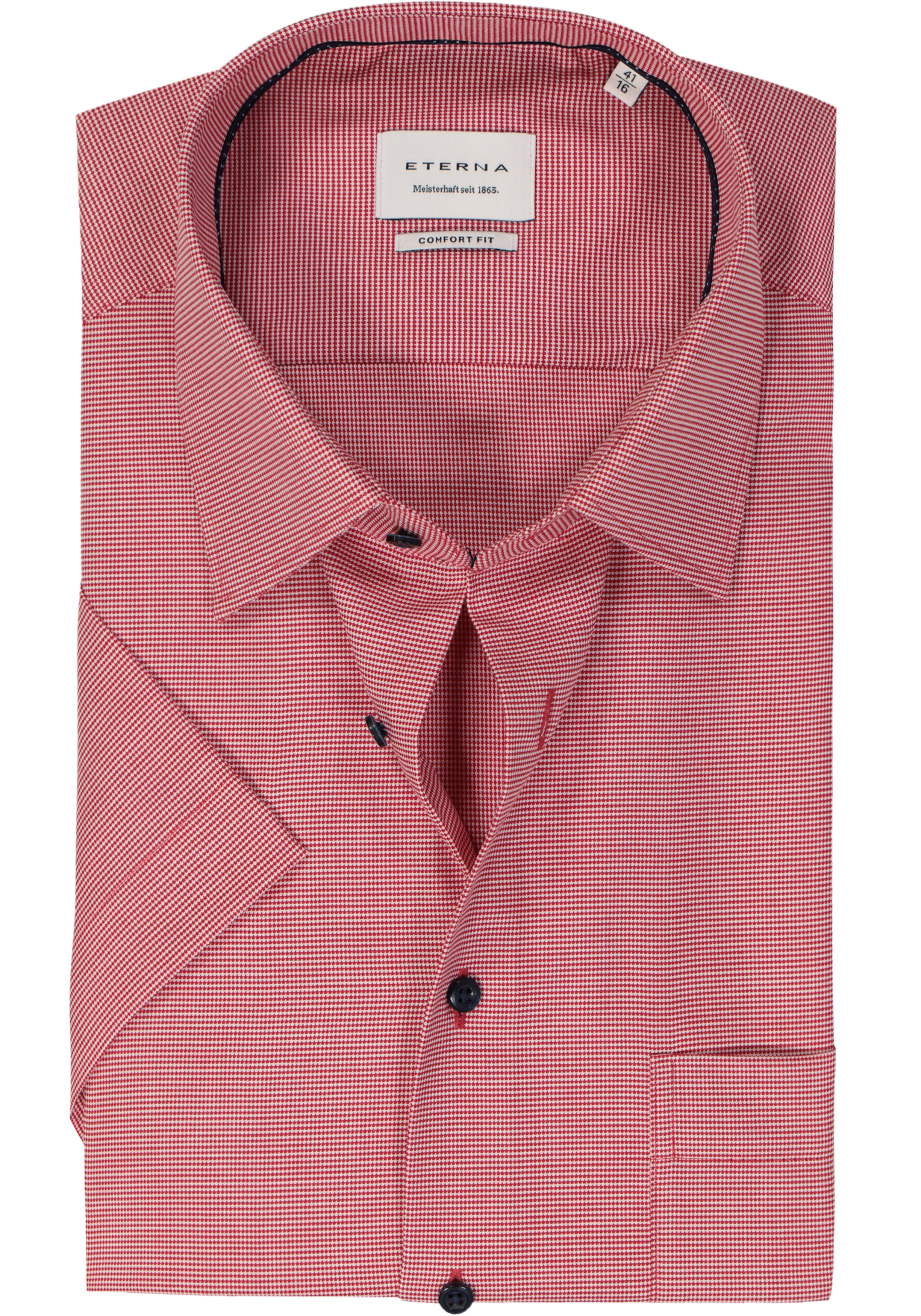 ETERNA comfort fit overhemd korte mouw, twill, roze