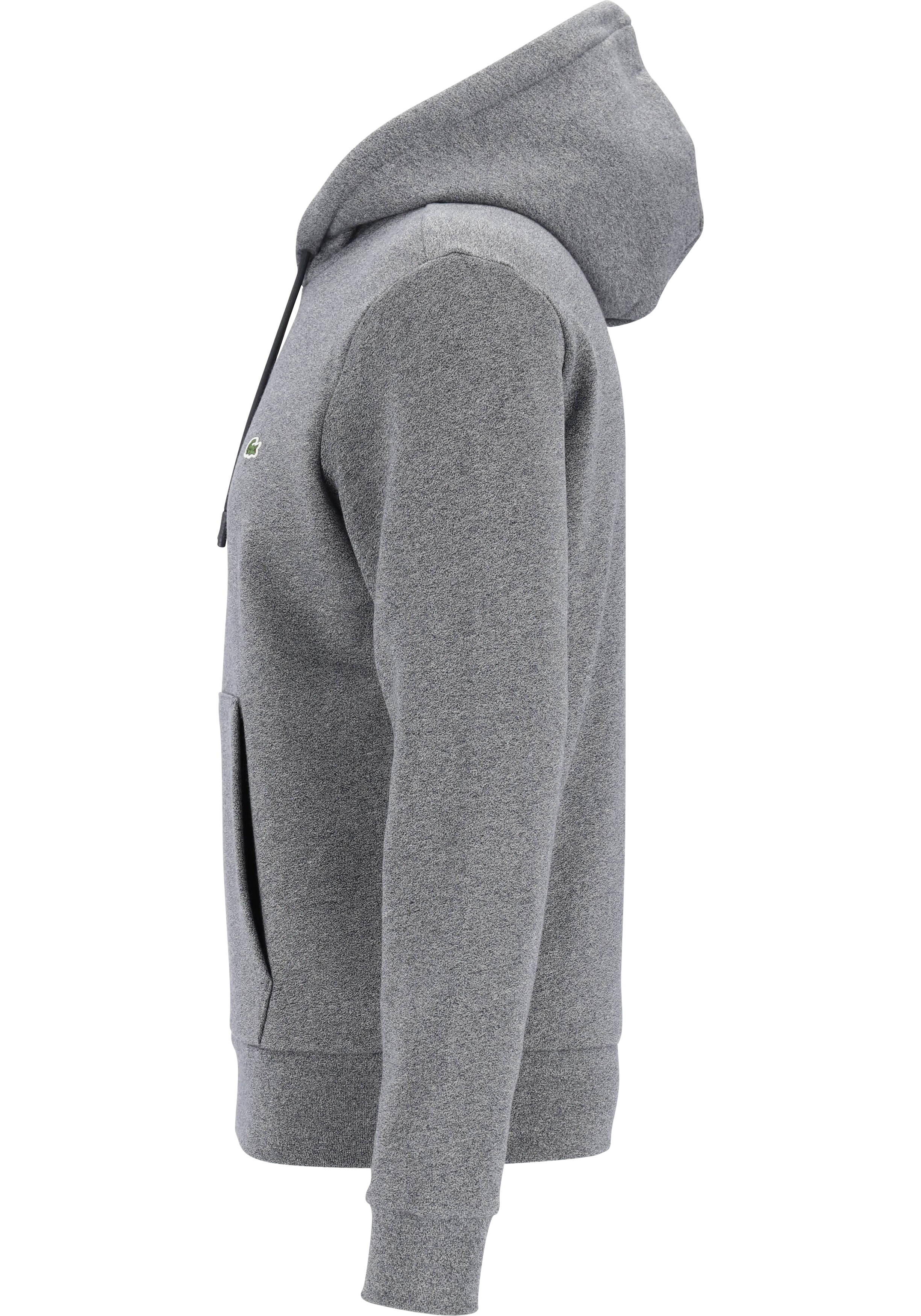 Lacoste heren hoodie sweatshirt, zwart met wit melange, Eclipse Jaspe