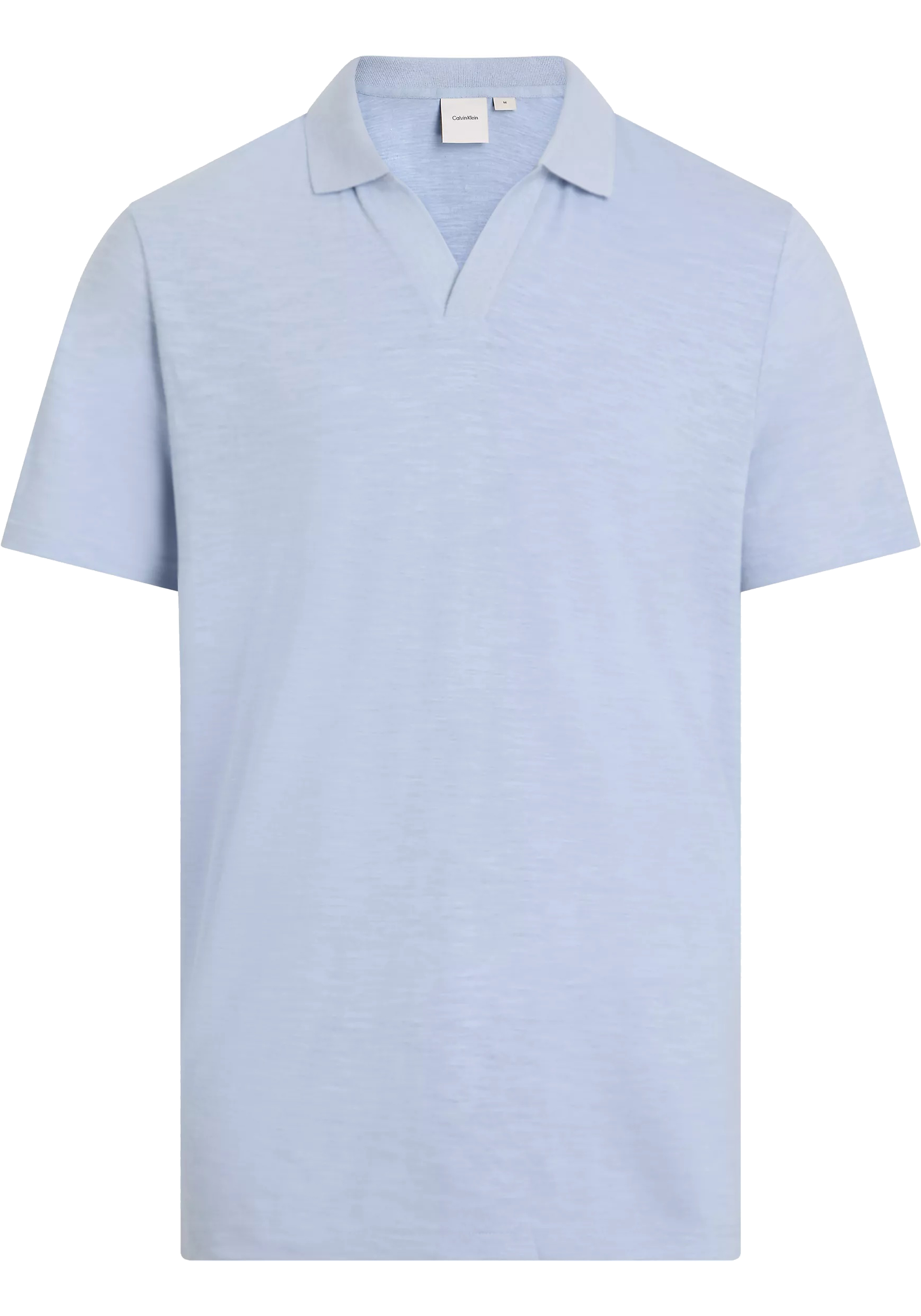 Calvin Klein Linen Cotton Cuban Regular Polo, heren poloshirt, blauw