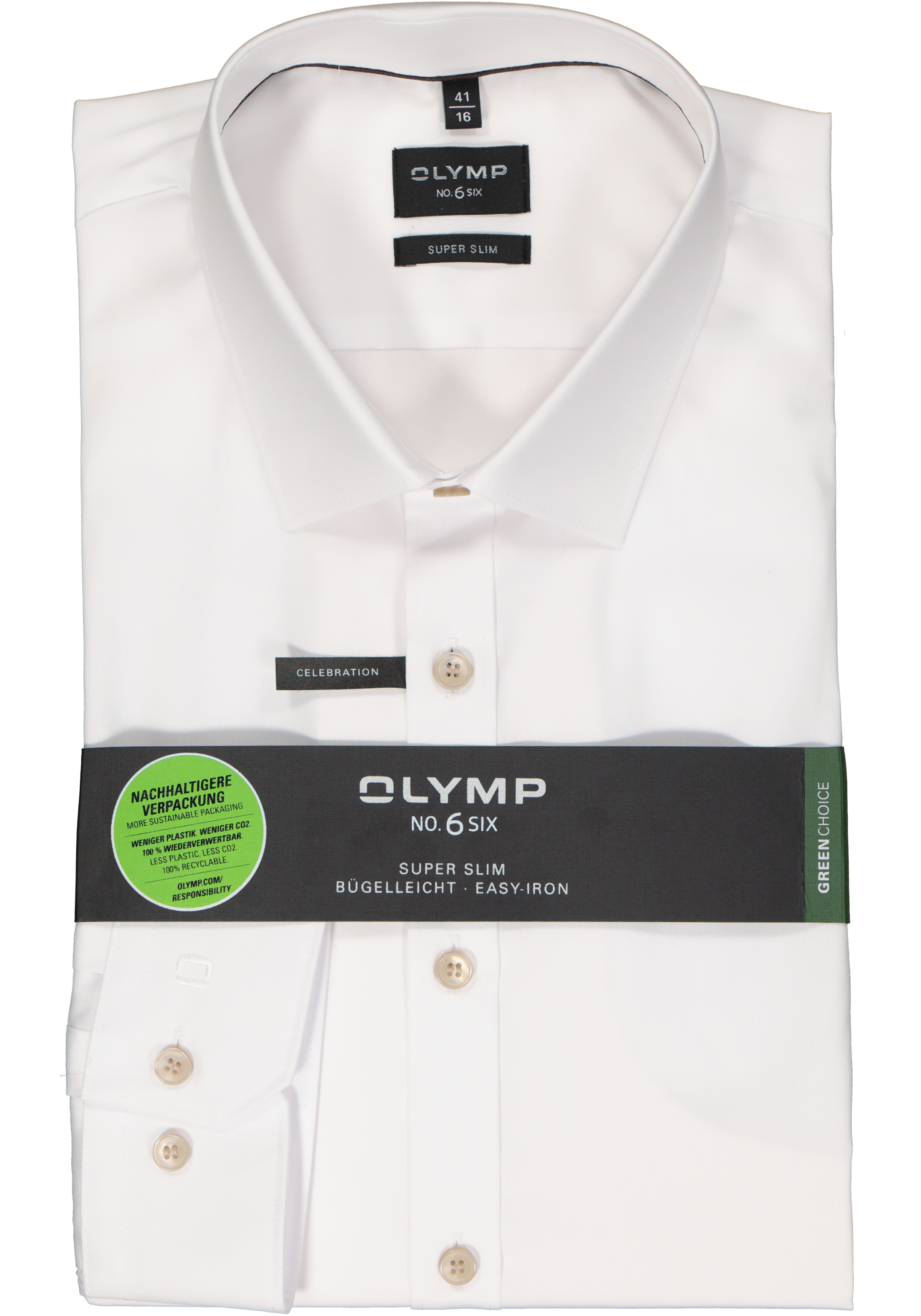 OLYMP No. 6 Six super slim fit overhemd, popeline, wit