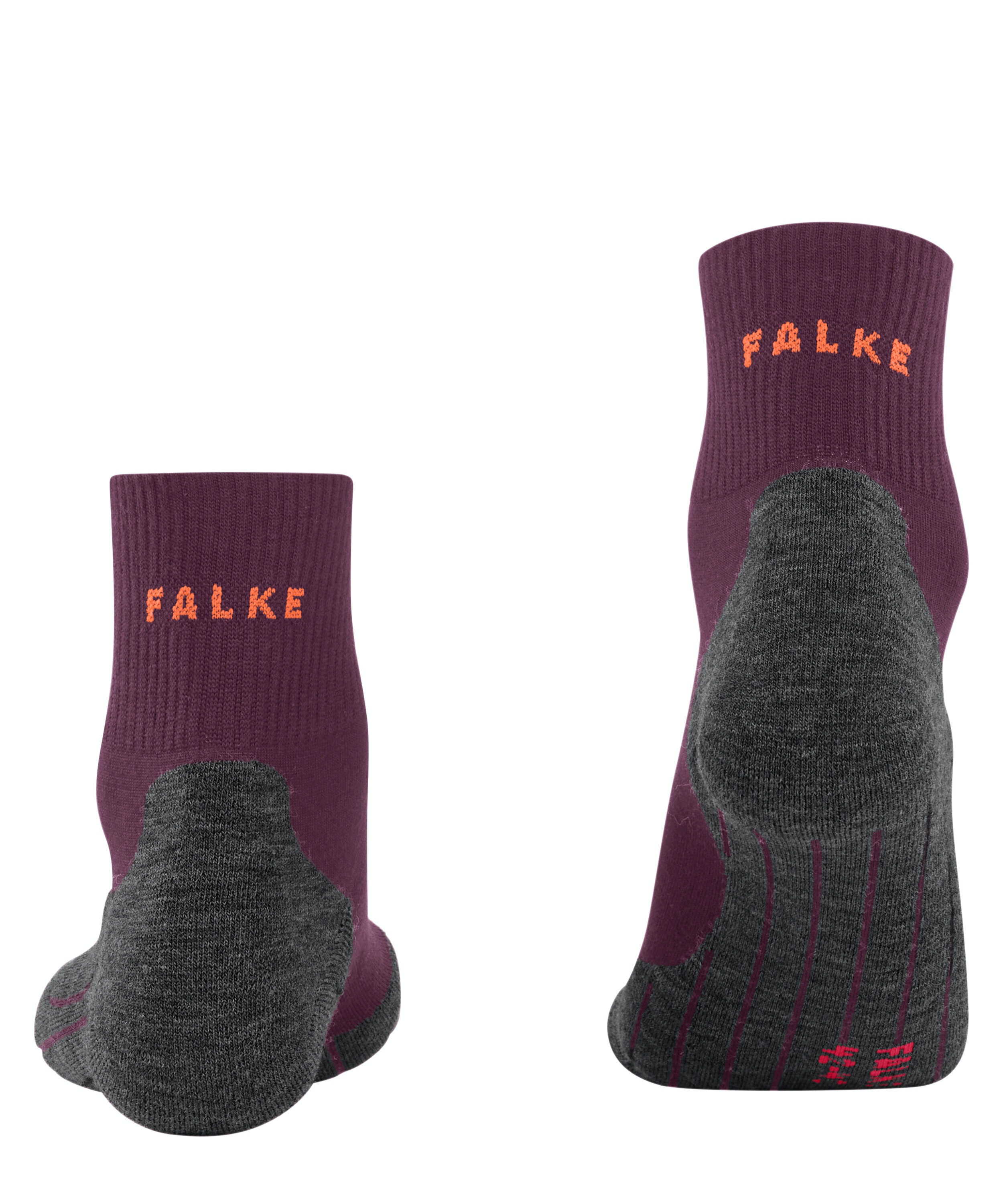 FALKE TK5 Wander Wool damessokken kort, paars (dark mauve)