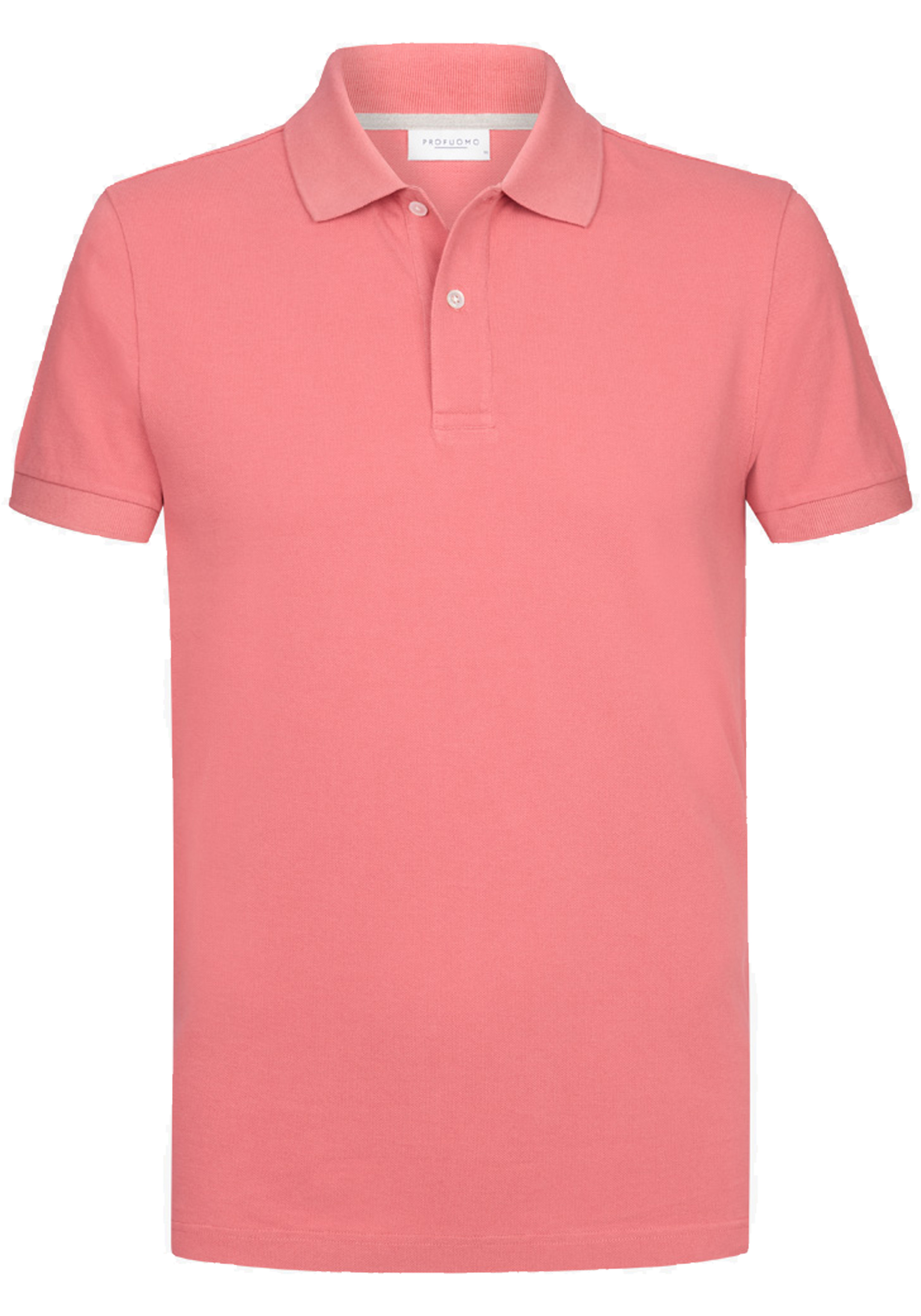 Profuomo slim fit heren polo, donkerroze