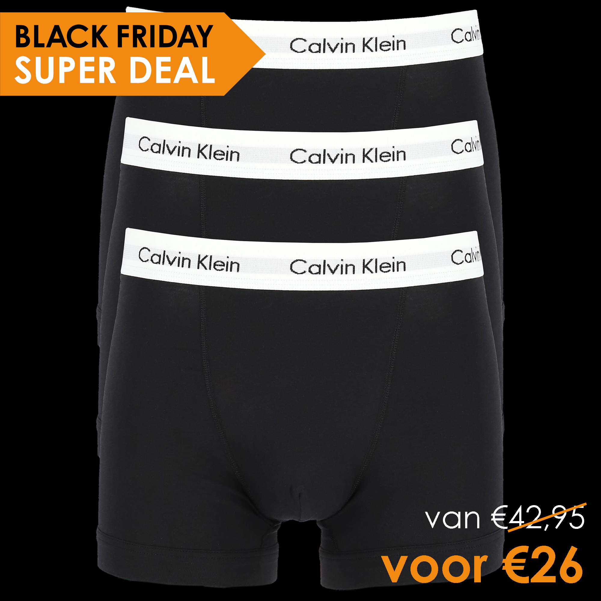 Calvin Klein trunk 3 pack van 42,95 voor 26