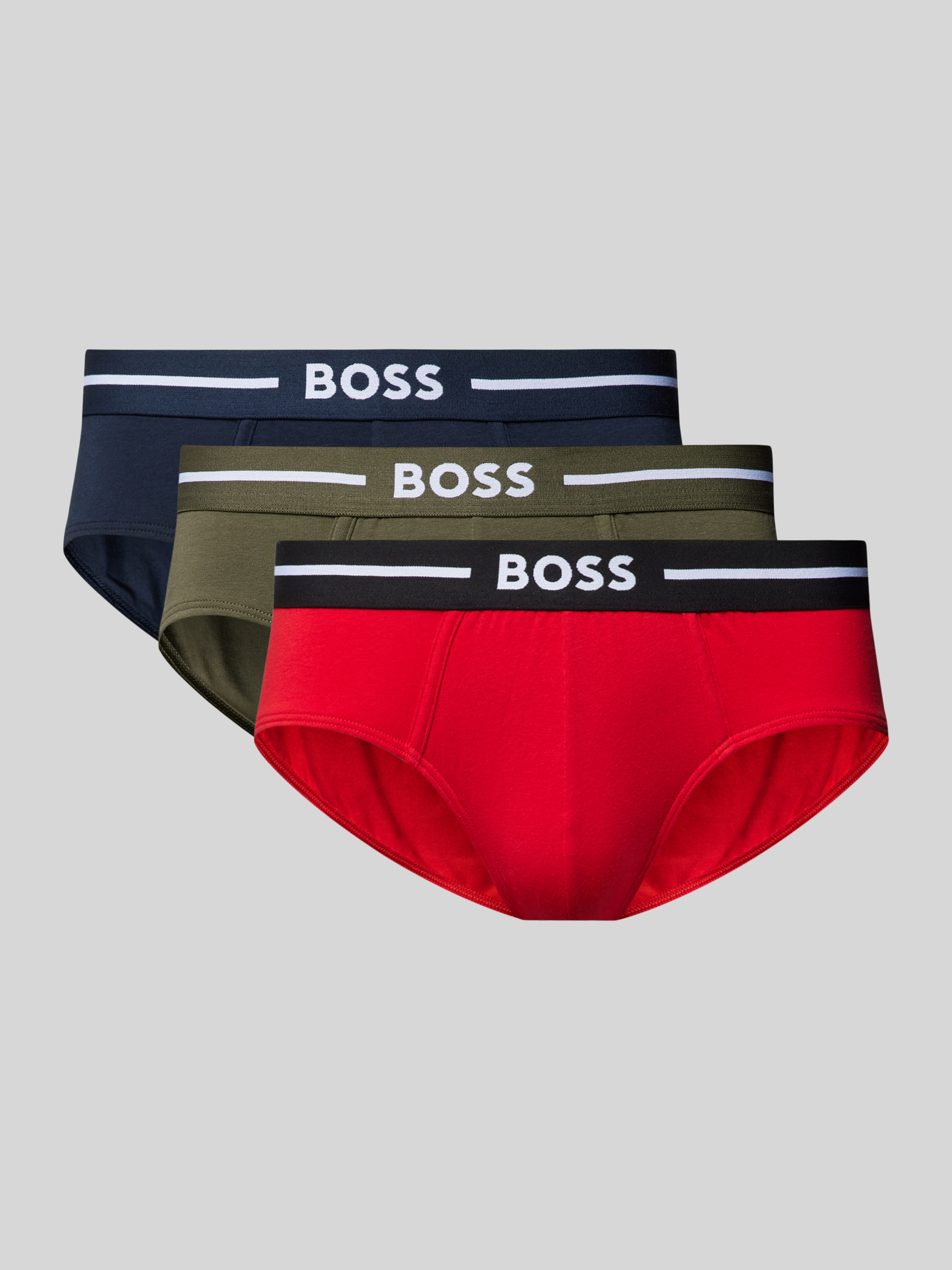 HUGO BOSS Bold hipster briefs (3-pack), heren slips, rood, blauw, groen