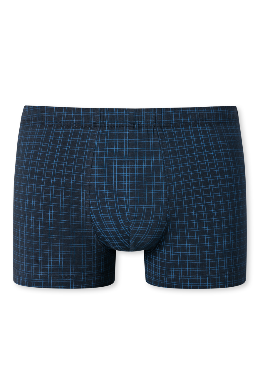 SCHIESSER Cotton Casuals boxer (1-pack), heren shorts donkerblauw geruit