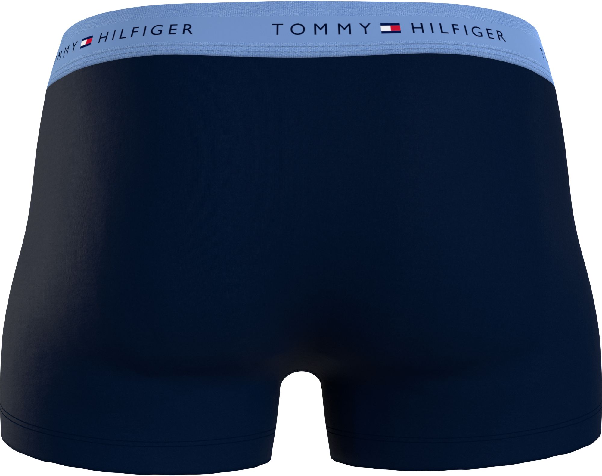 Tommy Hilfiger trunk (3-pack), heren boxers normale lengte, blauw met gekleurde tailleband