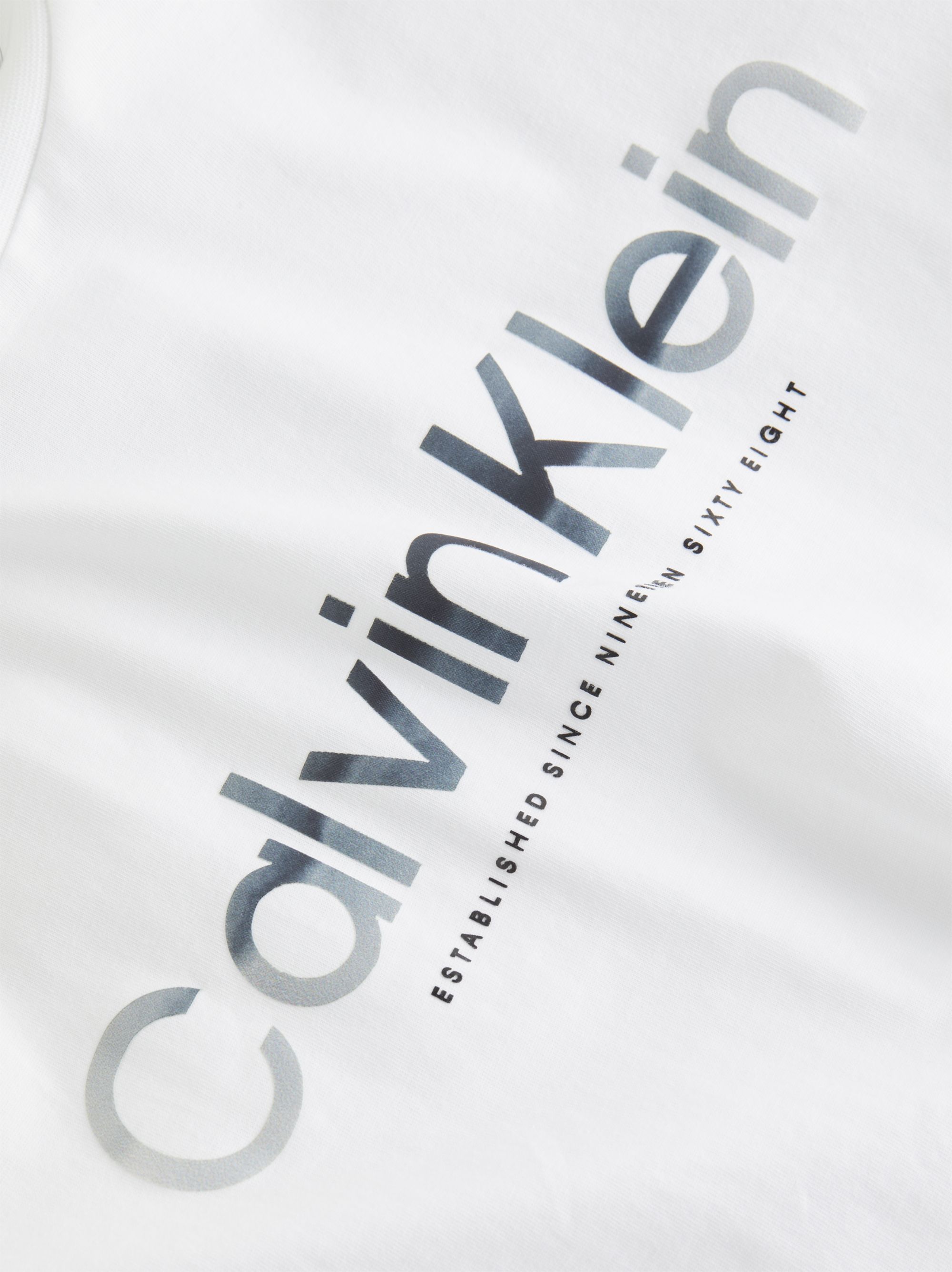 Calvin Klein Diffused Logo T-shirt, heren T-shirt korte mouw O-hals, wit