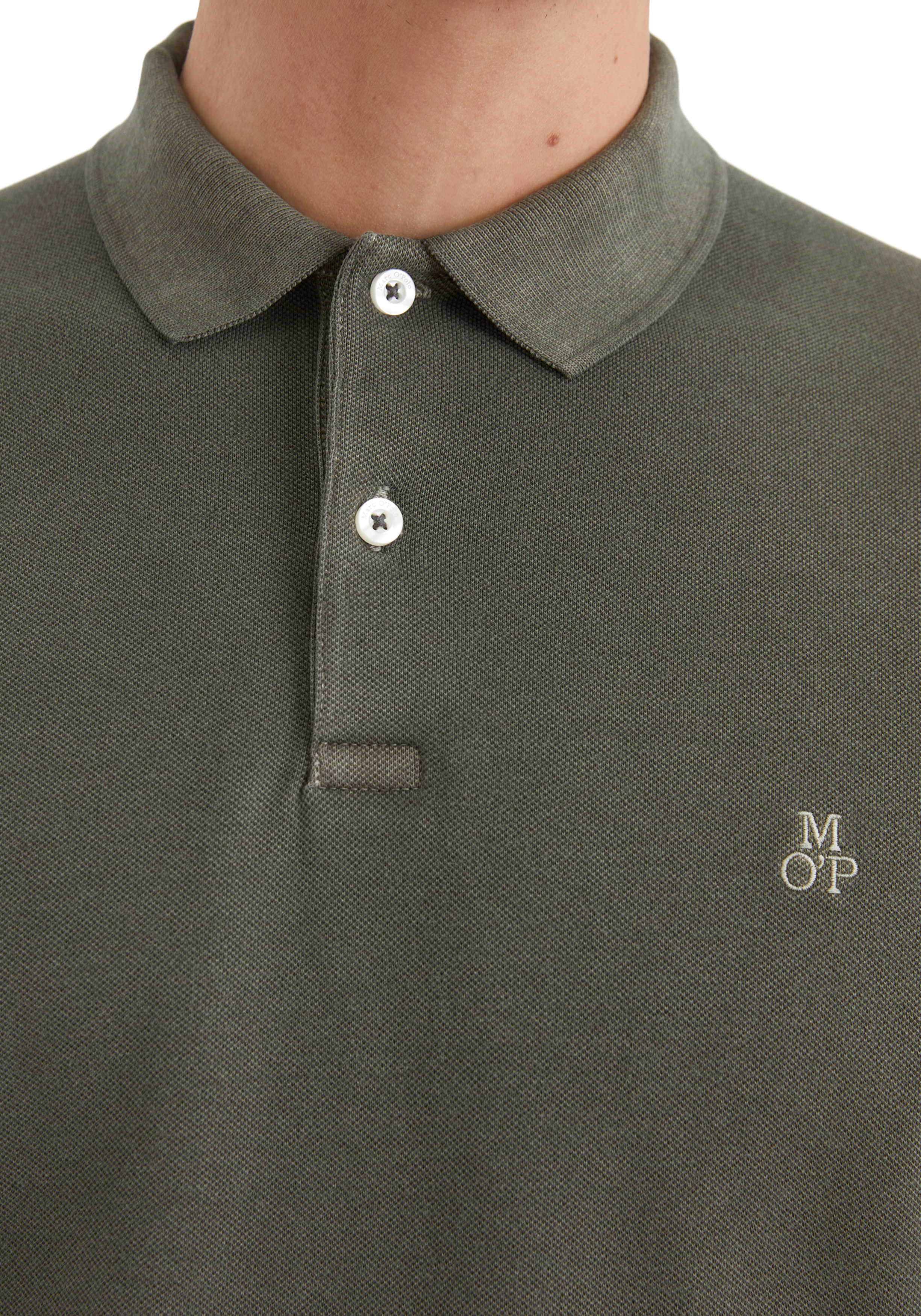 Marc O'Polo regular fit polo, heren poloshirt korte mouw, donkerbruin