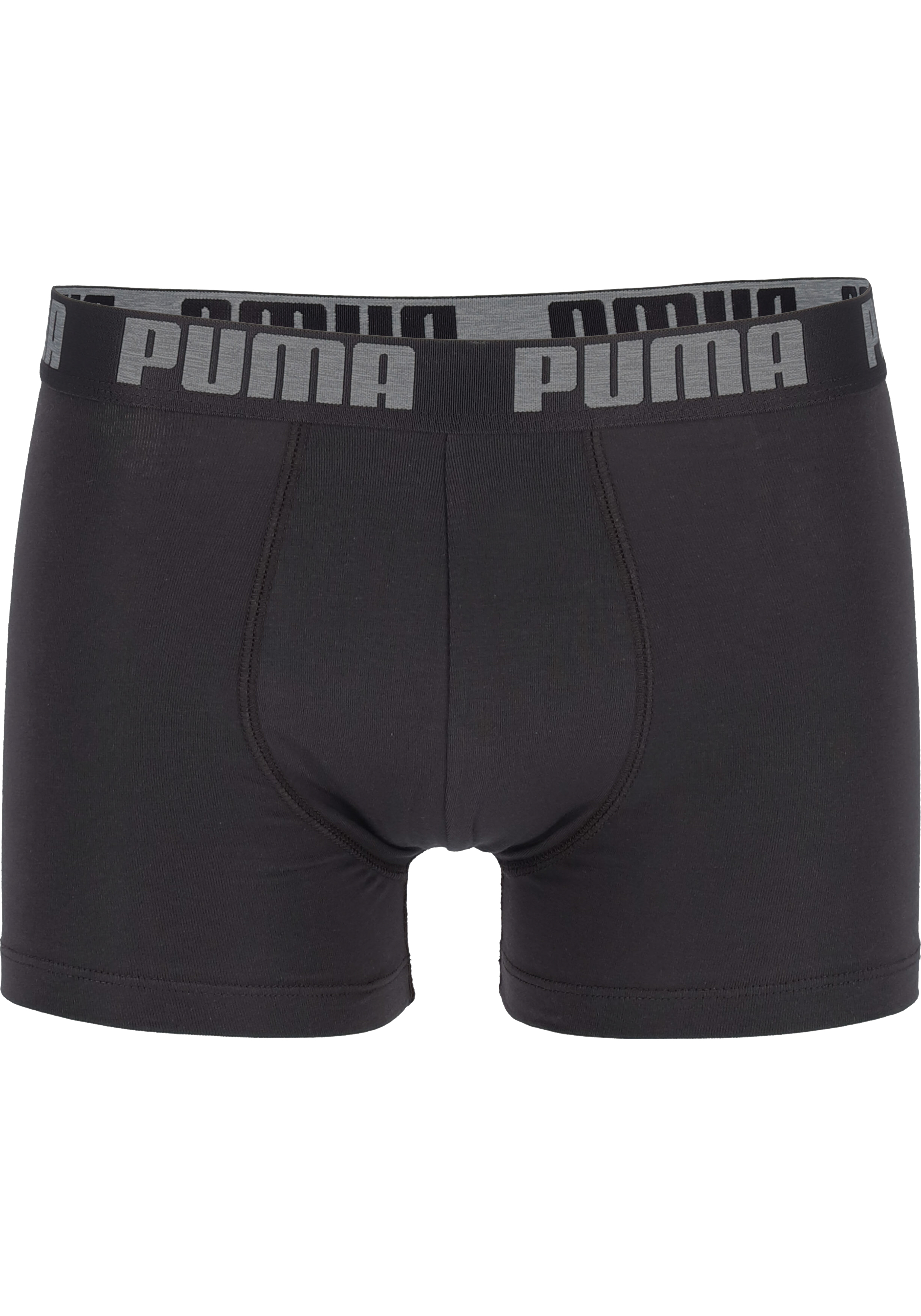 Puma Basic Boxer heren (2-pack), zwart en donkergrijs