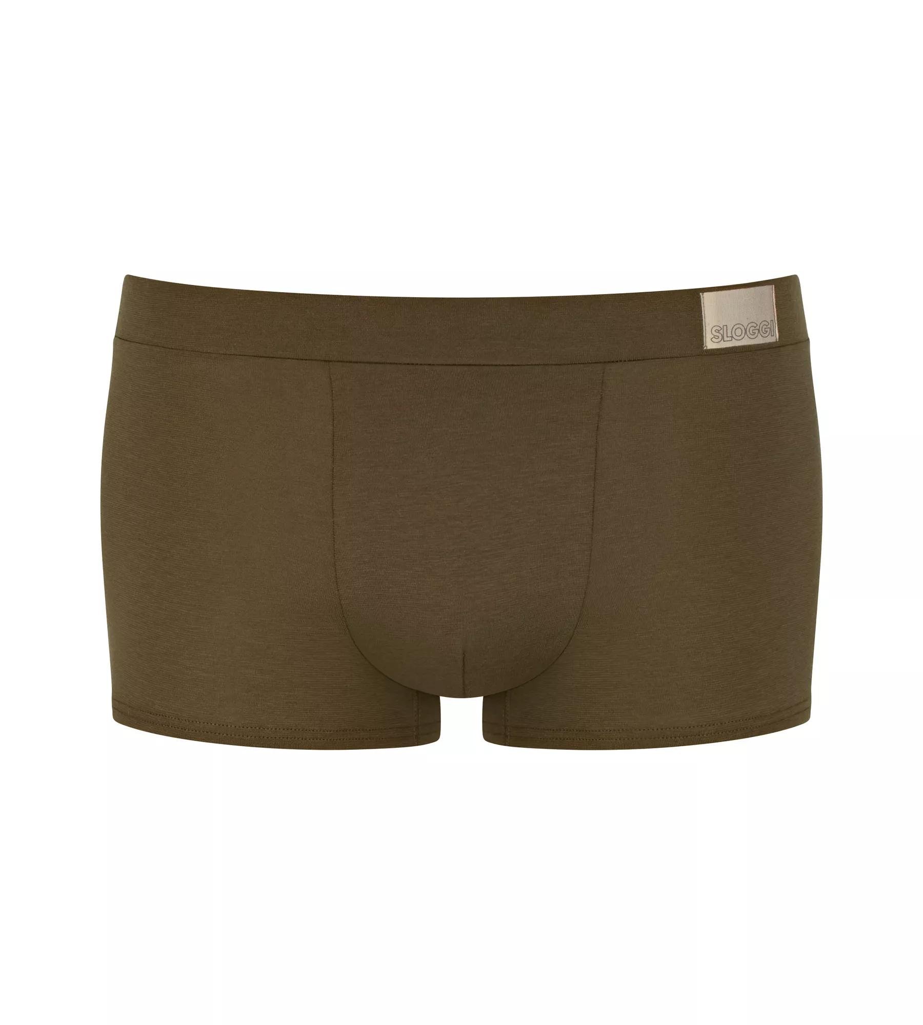 Sloggi Men GO Natural Hipster, heren boxershort korte pijp (2-pack), bruin en olijfgroen