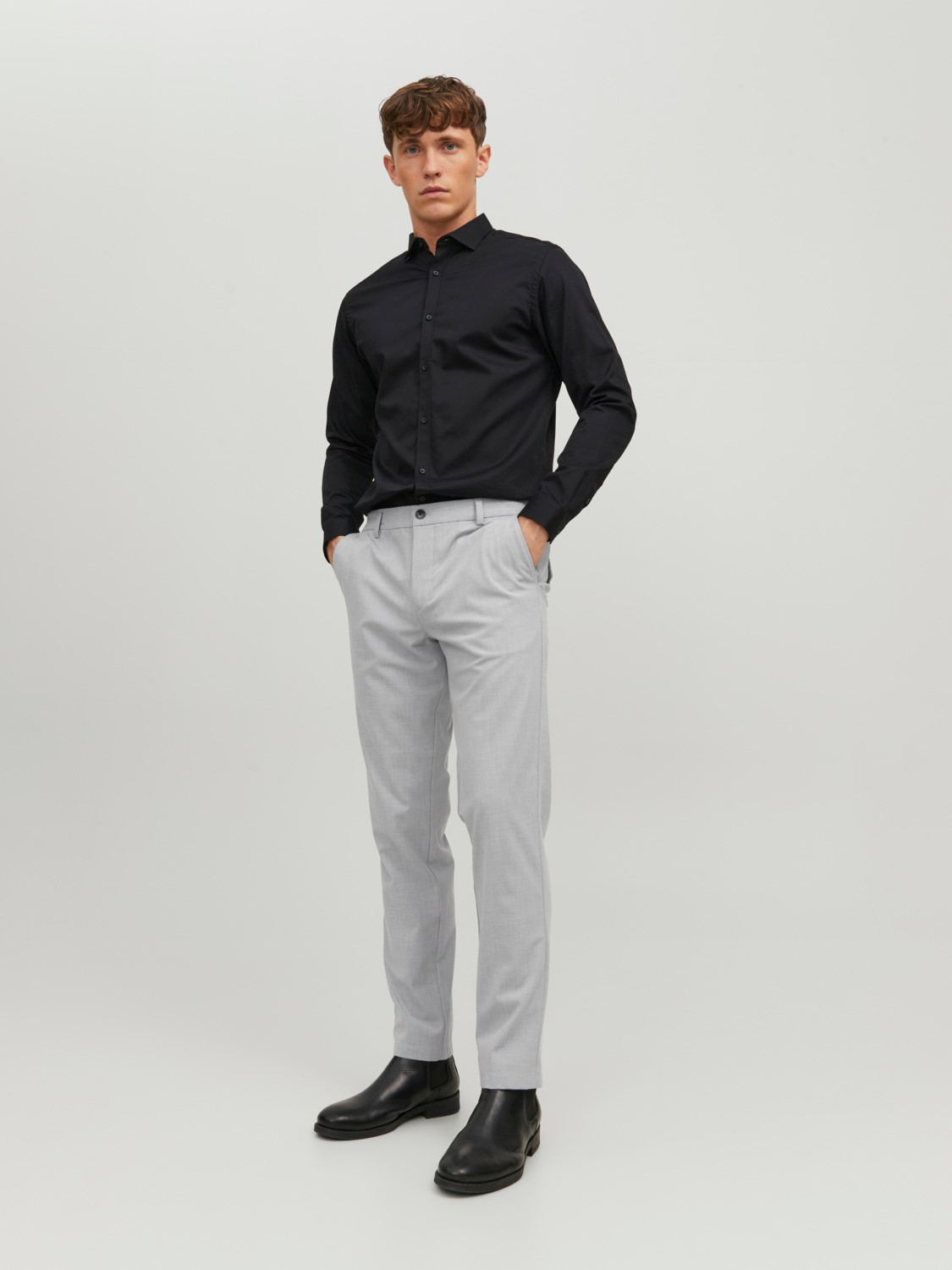 JACK & JONES Ollie Benji regular fit, heren chino, grijs