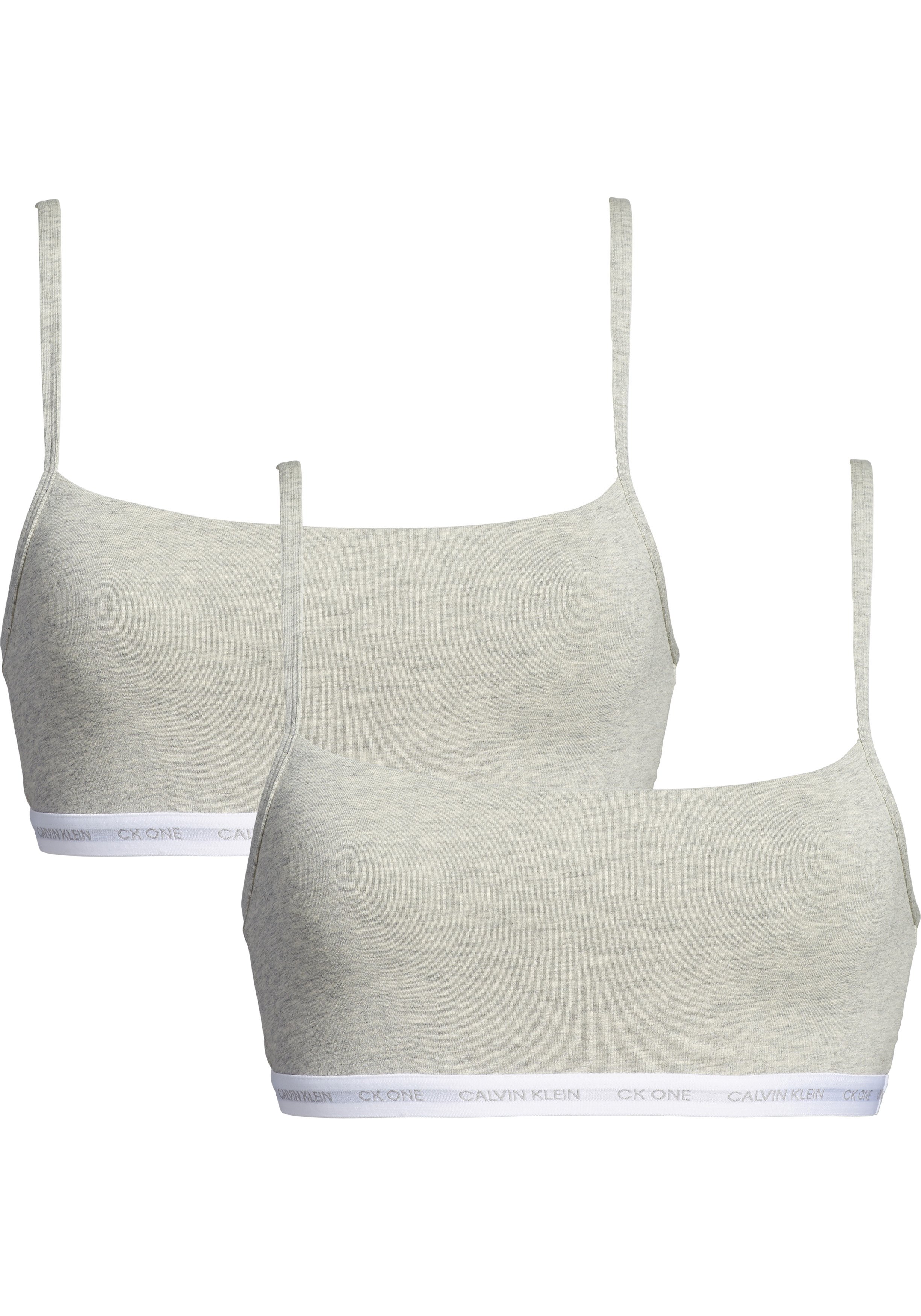 Calvin Klein dames ONE Cotton bralette (2-pack), ongevoerd, grijs