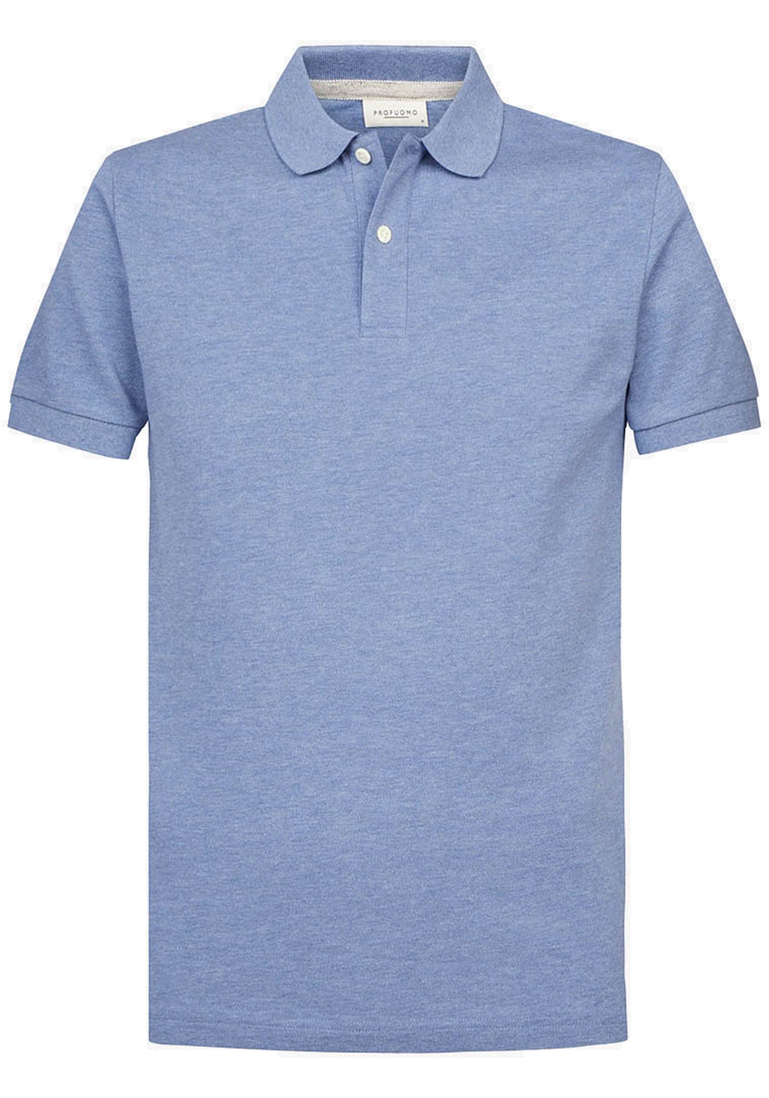 Profuomo slim fit heren polo, blauw