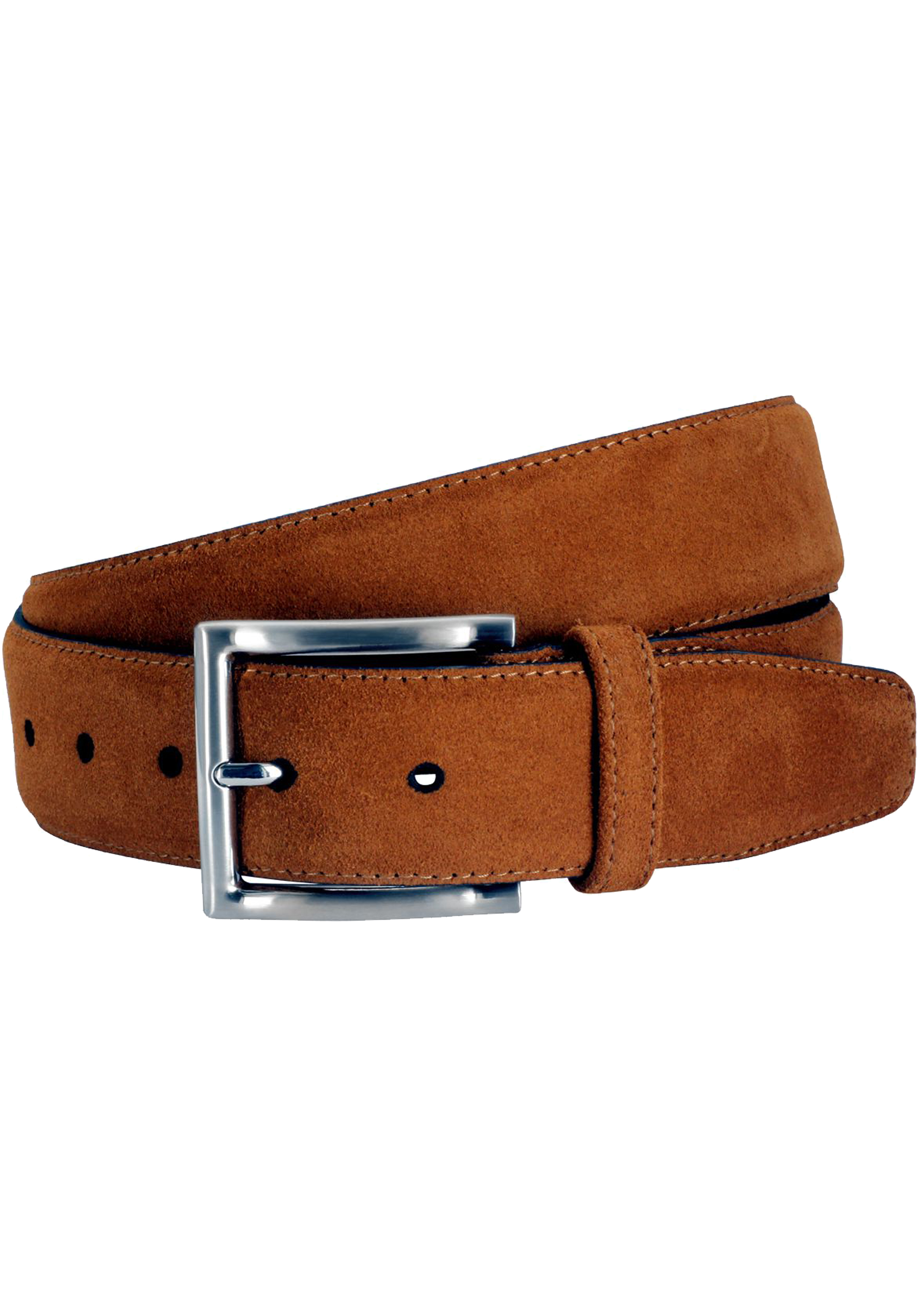 LINDENMANN leren heren riem, cognac