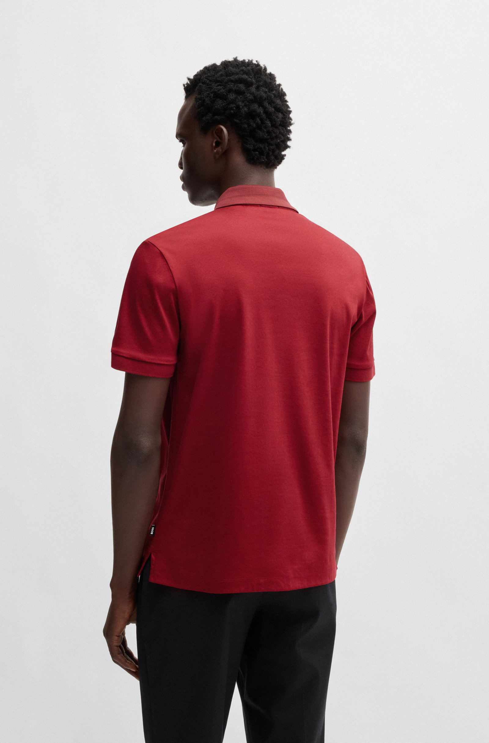 BOSS Phillipson slim fit heren polo, pique, rood