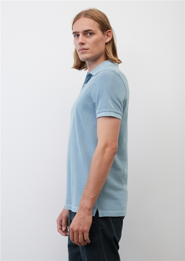 Marc O'Polo shaped fit polo, heren poloshirt, blauw