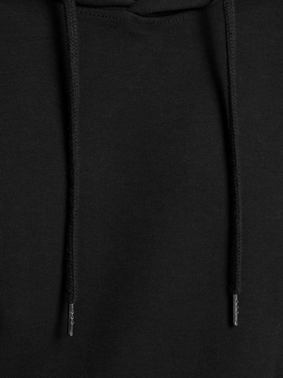 JACK & JONES Basic sweat hood regular fit, heren hoodie katoenmengsel met capuchon, zwart