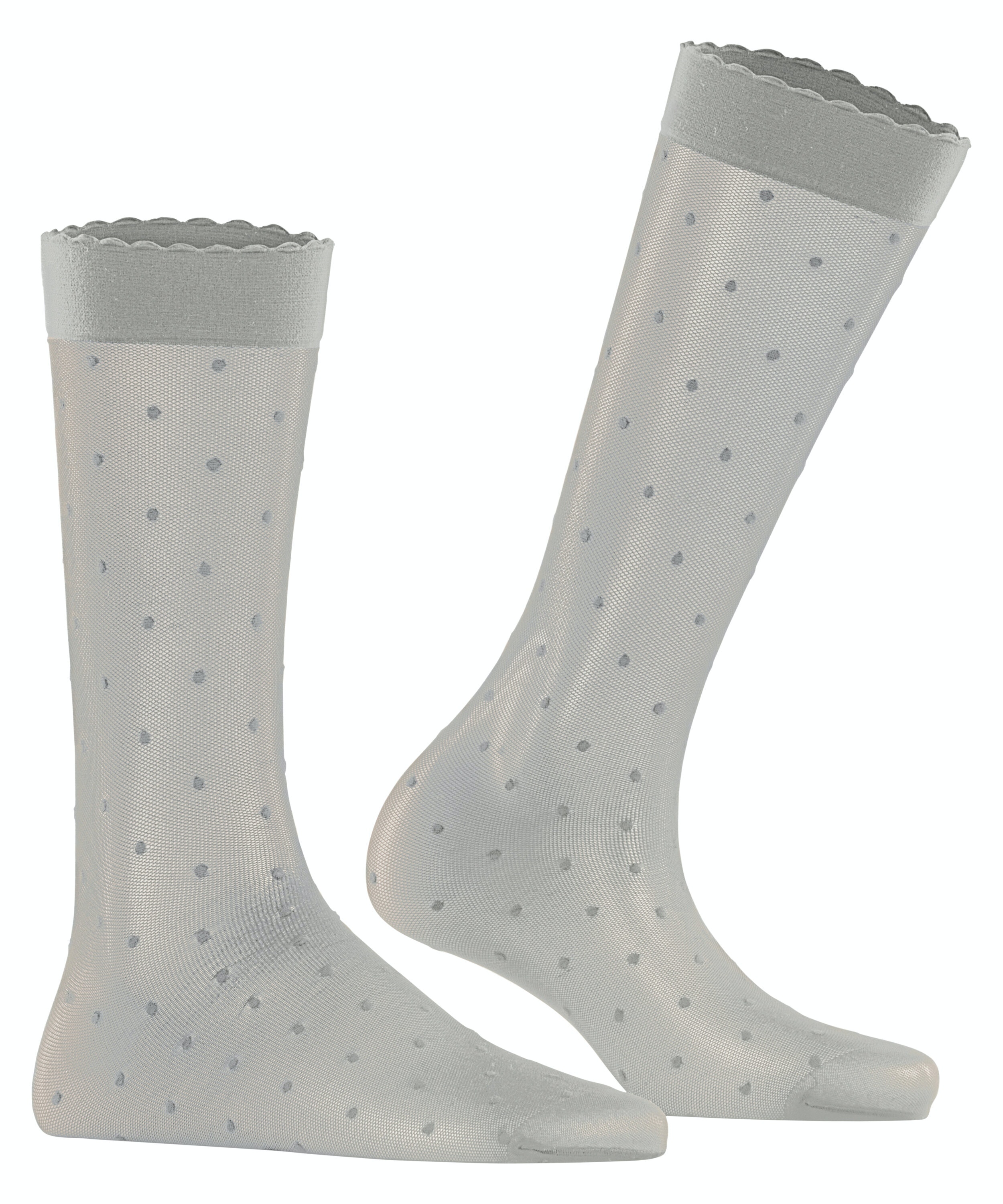 FALKE Dot 15 DEN dames kniekousen, grijs (lunar)