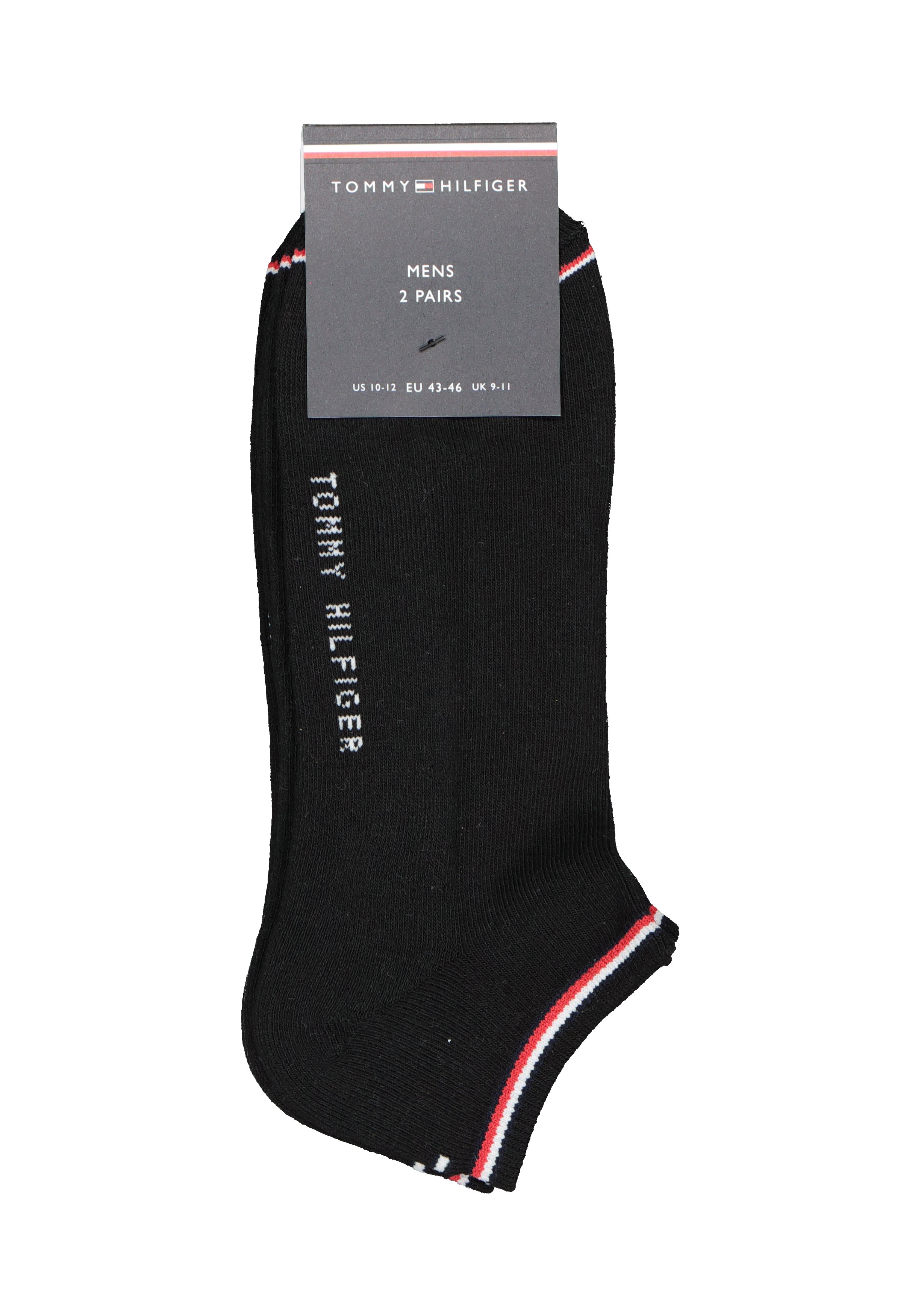 Tommy Hilfiger Iconic Sports Sneaker Socks (2-pack), heren sport enkelsokken, zwart