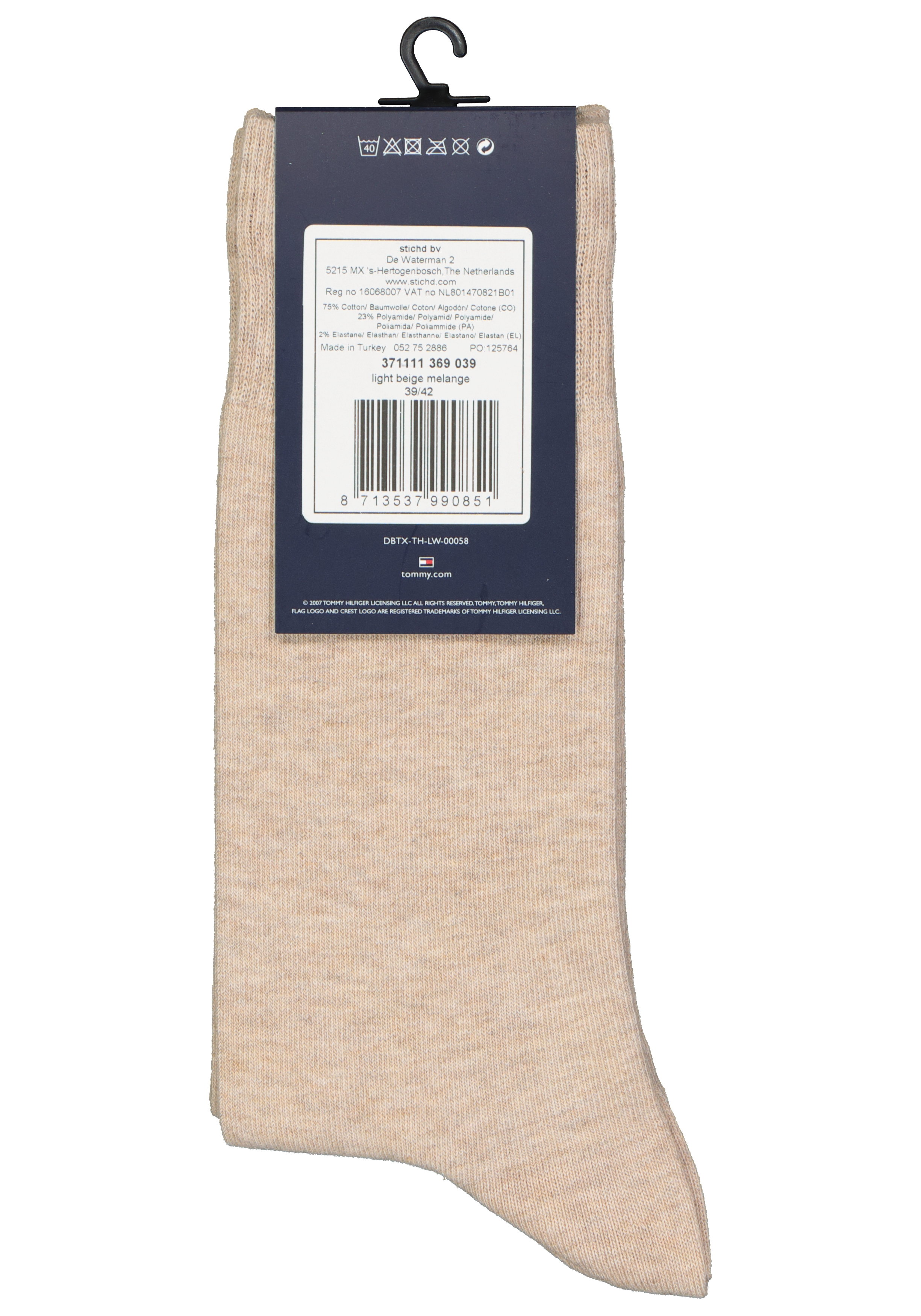 Tommy Hilfiger Classic Socks (2-pack), herensokken katoen, beige