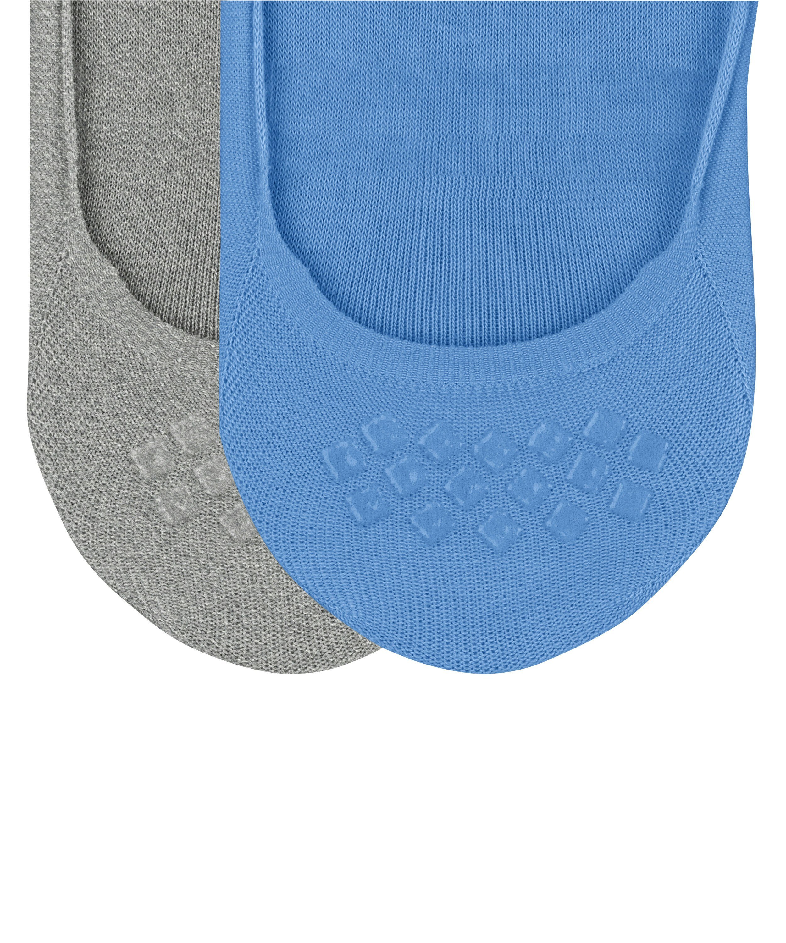 Burlington Everyday 2-Pack heren invisible sokken, blauw (pacific)