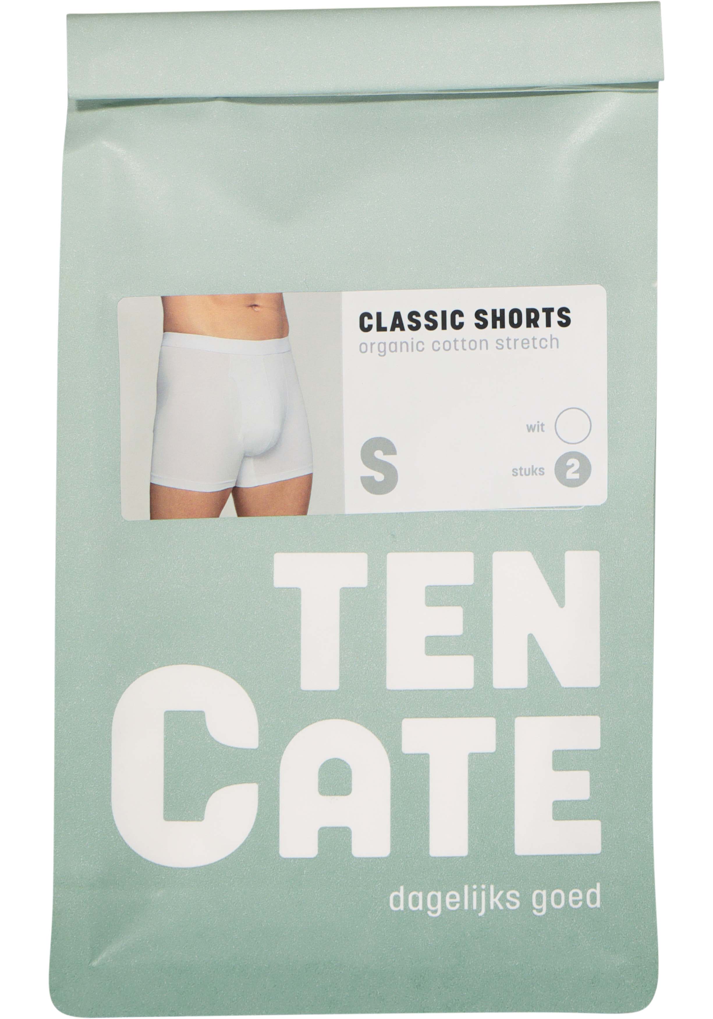 TEN CATE Basics men classic shorts met gulp (2-pack), heren boxers normale lengte, wit