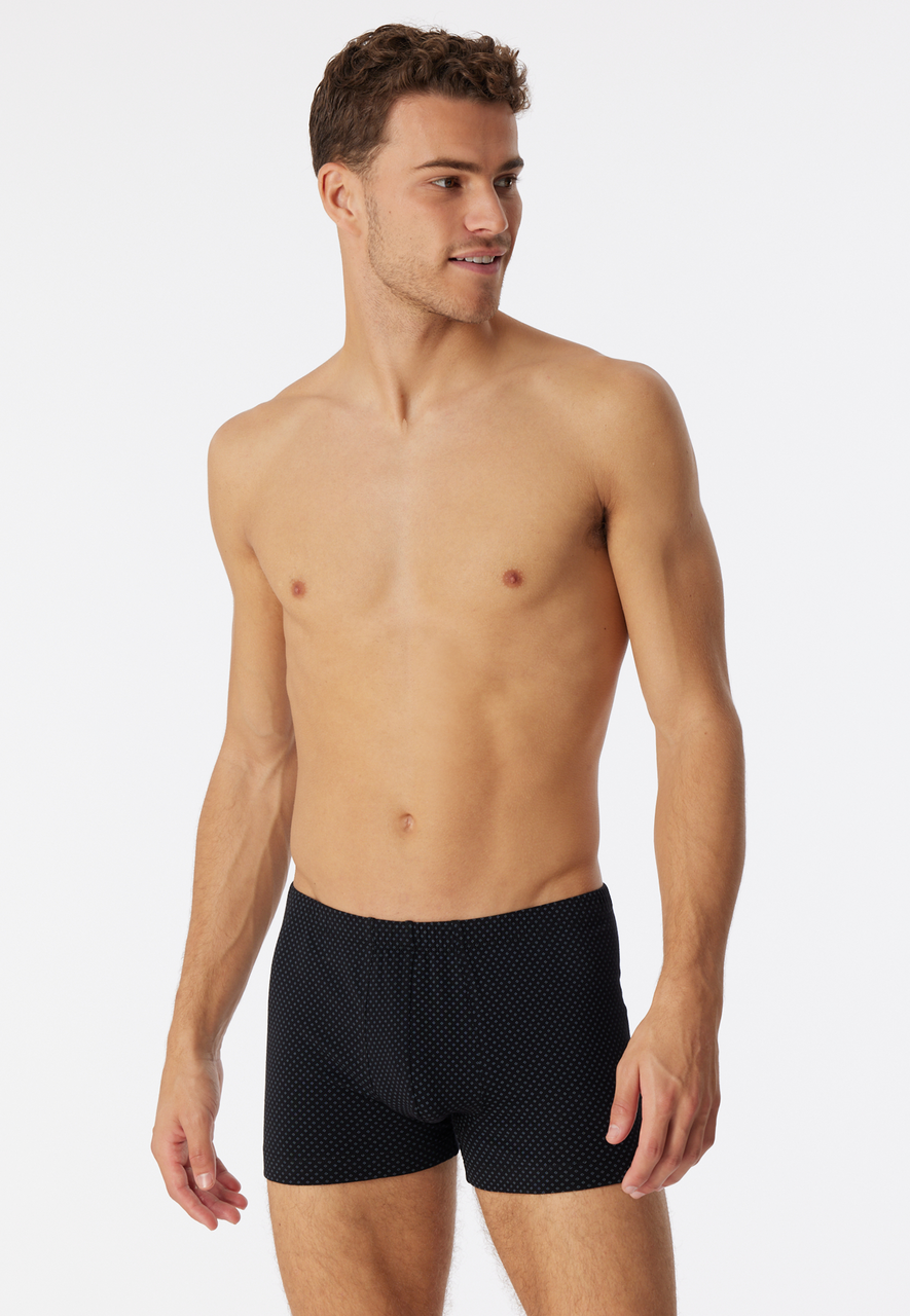 SCHIESSER Cotton Casuals boxer (1-pack), heren shorts zwart met patroon