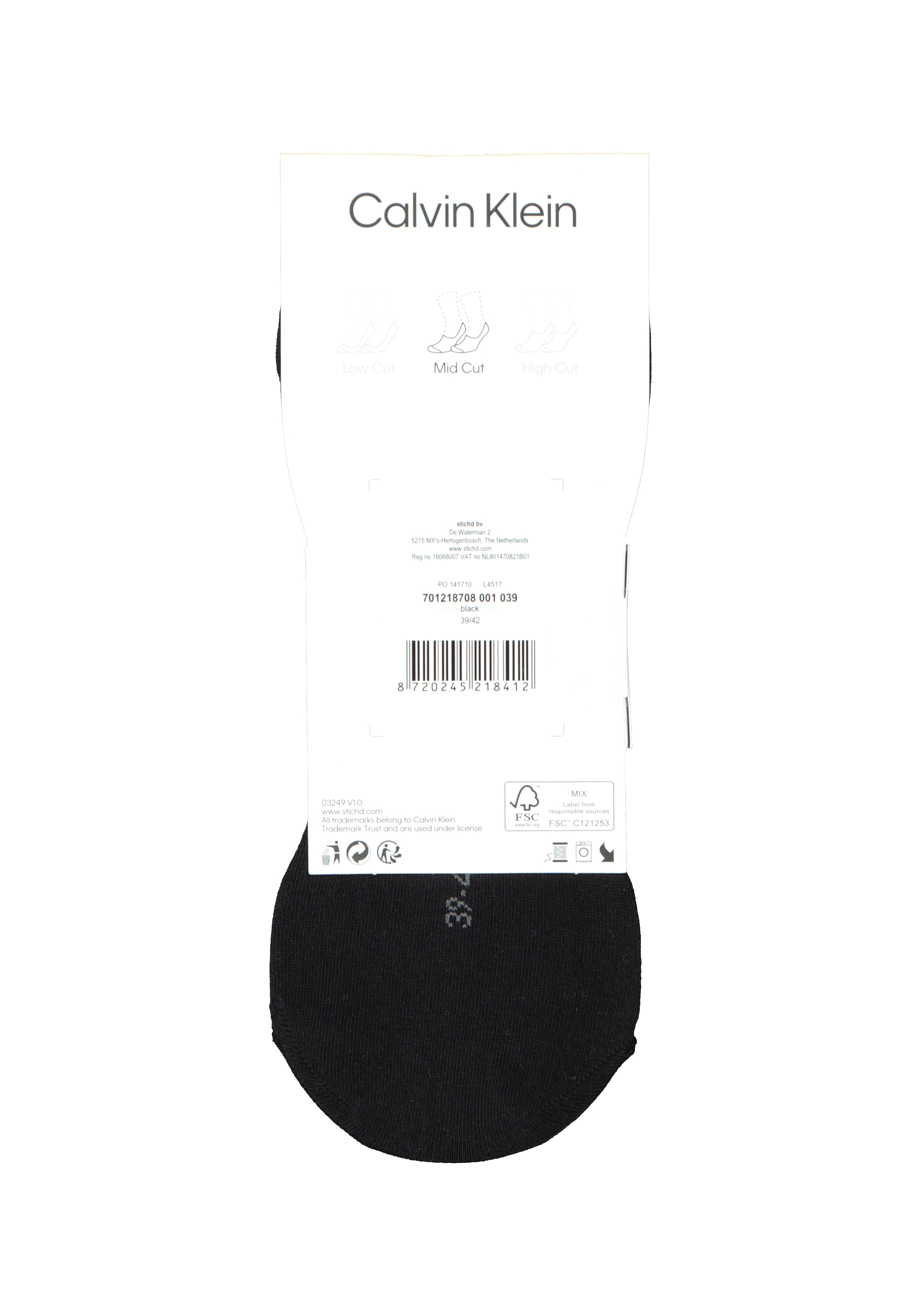 Calvin Klein Luca herensokken (2-pack), onzichtbare sneakersokken, zwart