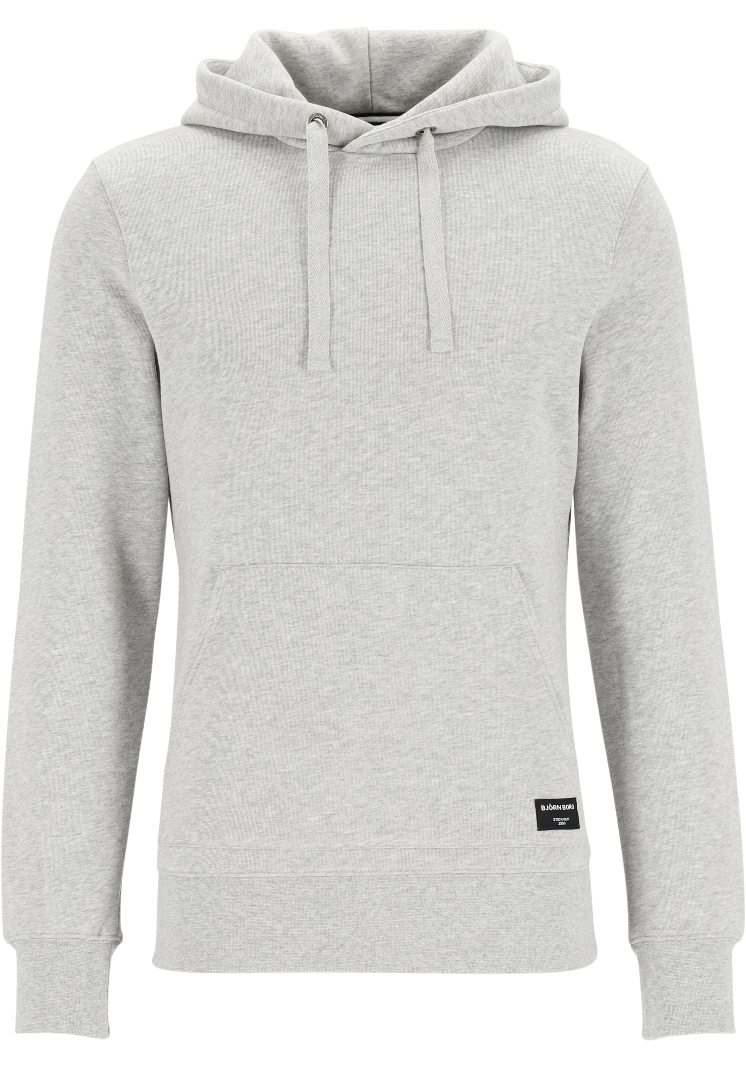 Bjorn Borg hoodie sweatshirt, heren trui met capuchon dik, lichtgrijs melange