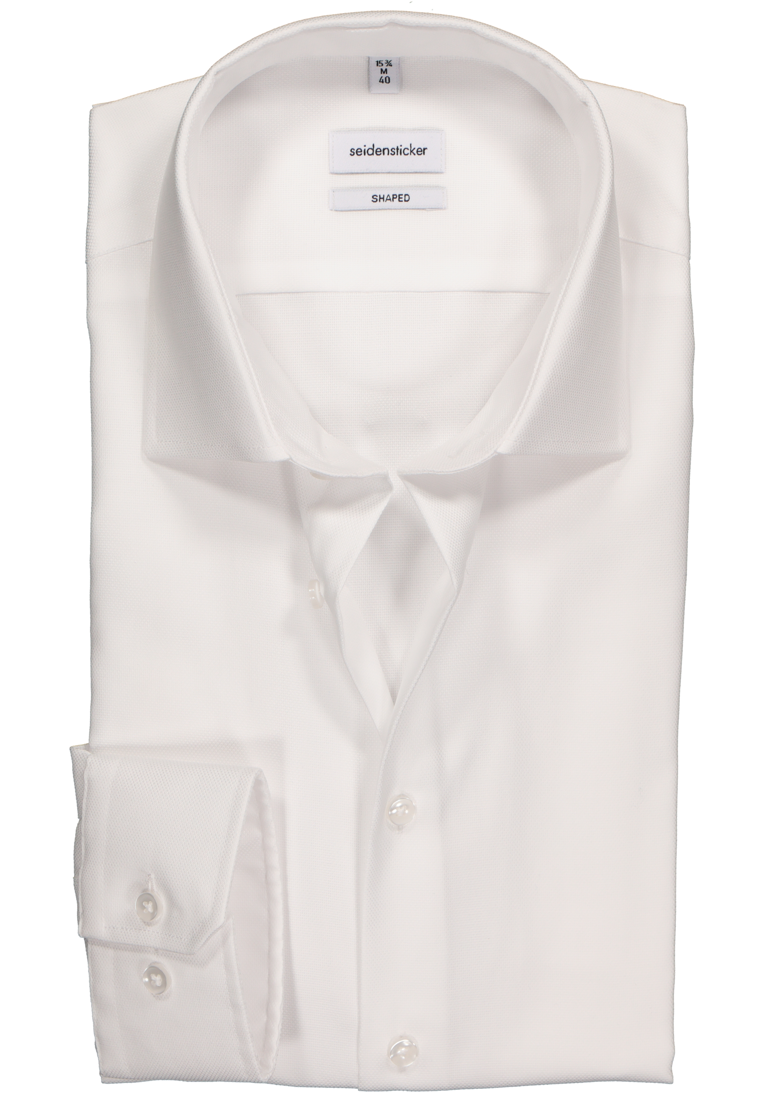 Seidensticker shaped fit overhemd, wit structuur 