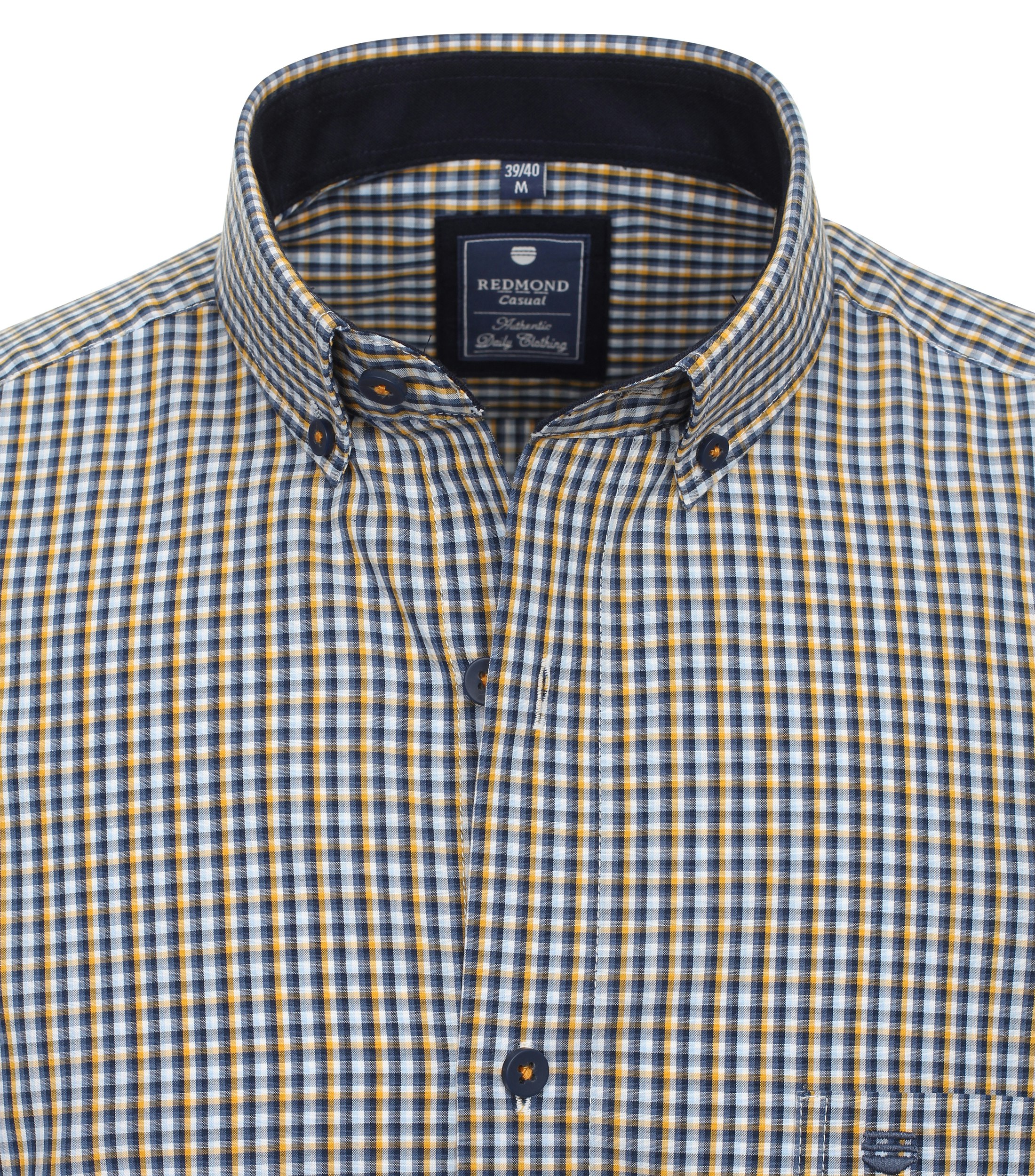 Redmond modern fit overhemd, popeline, blauw geruit